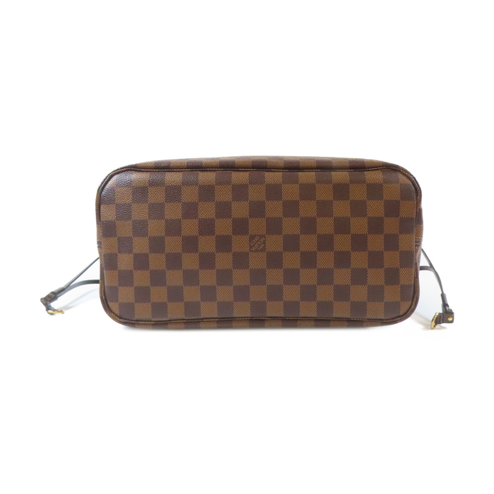 LOUIS VUITTON Damier Neverfull MM金扣肩背袋啡色