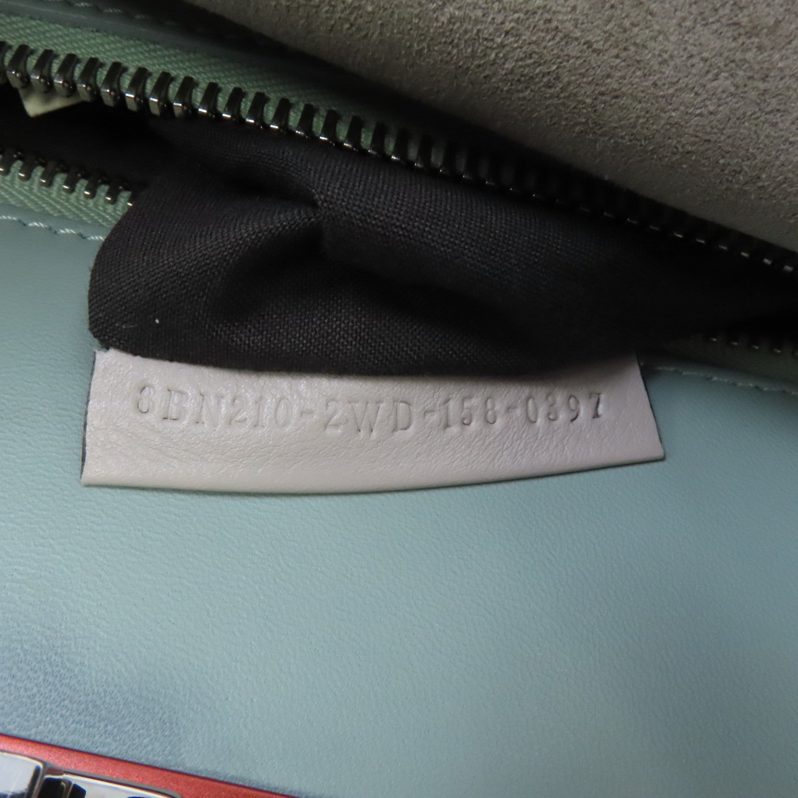 FENDI 牛皮皮革Peekaboo銀扣手挽肩背兩用袋灰色