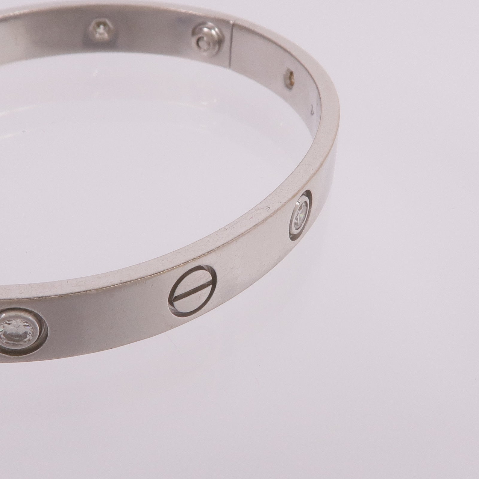 CARTIER 18K白金Love Bracelet 6 Diamonds鑽石手鐲Cartier#16