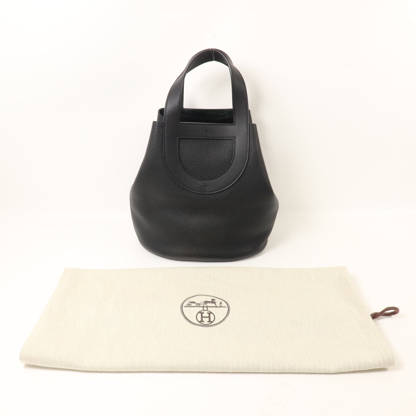 HERMES Clemence皮革In The Loop 23手挽袋Noir