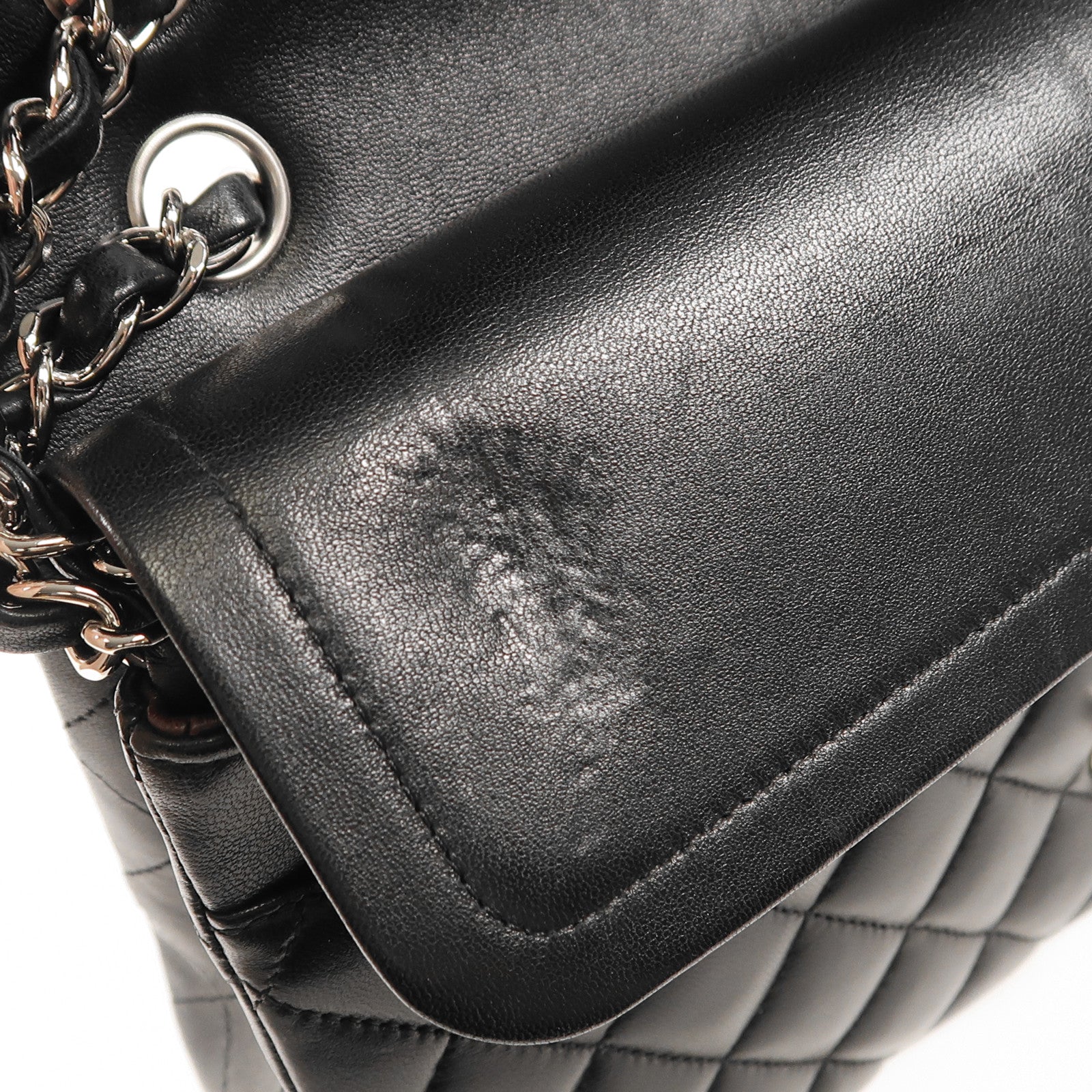 CHANEL 羊皮皮革Classic 25銀扣鏈帶肩背袋