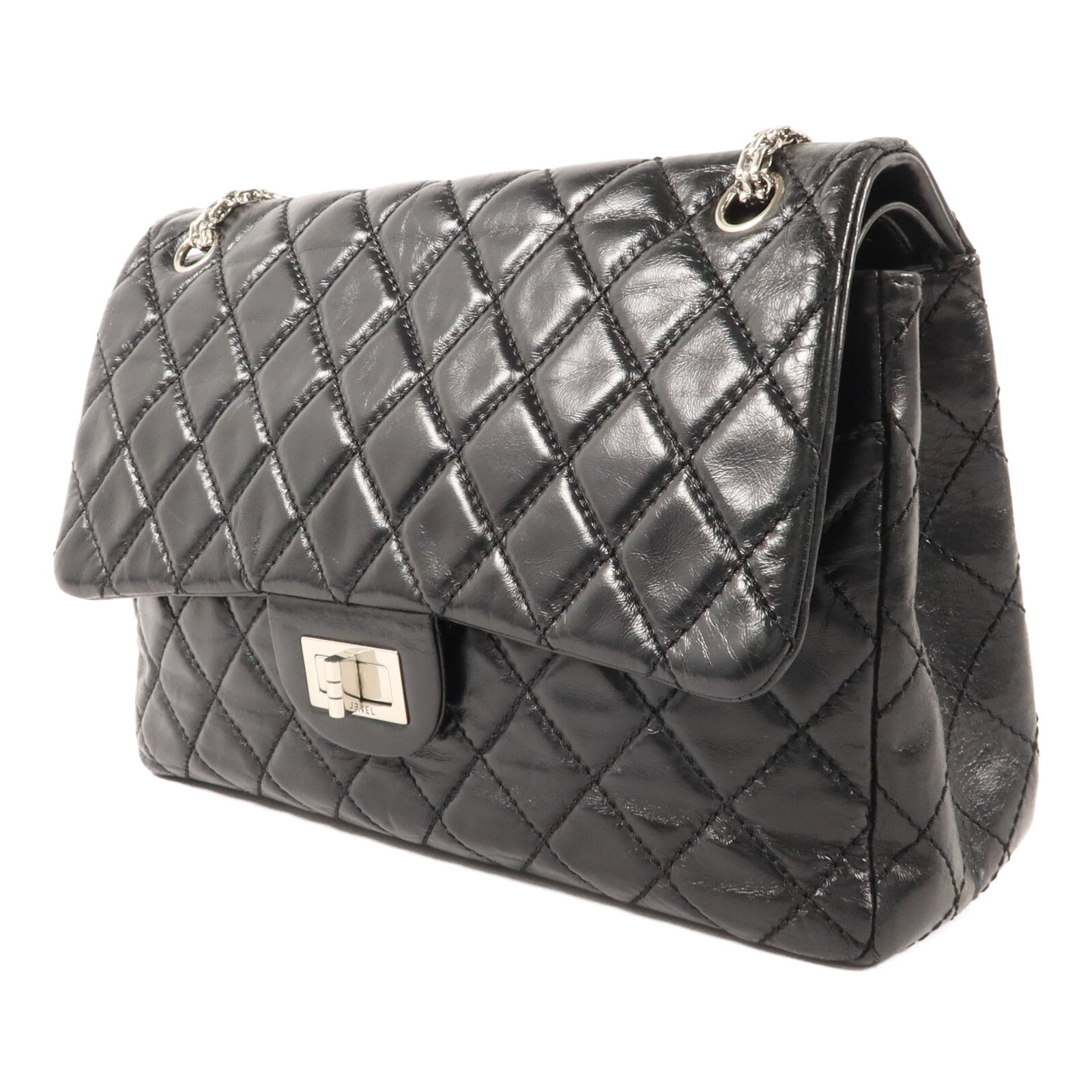 CHANEL 牛皮皮革2.55鏈帶肩背袋