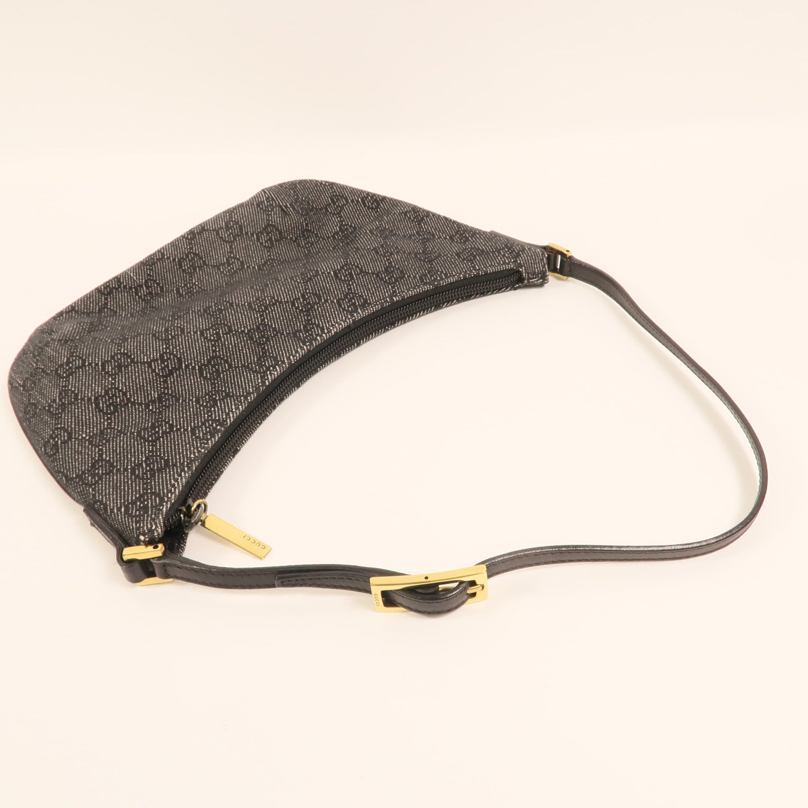 GUCCI 牛仔布Shoulder Bag金扣肩背袋