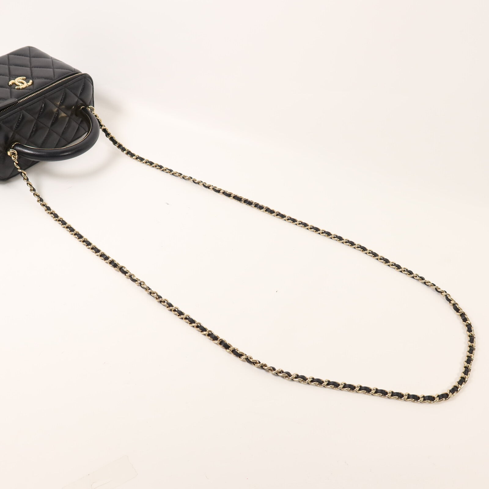 CHANEL 羊皮皮革Vanity Case With Top Handle鏈帶手挽肩背兩用袋