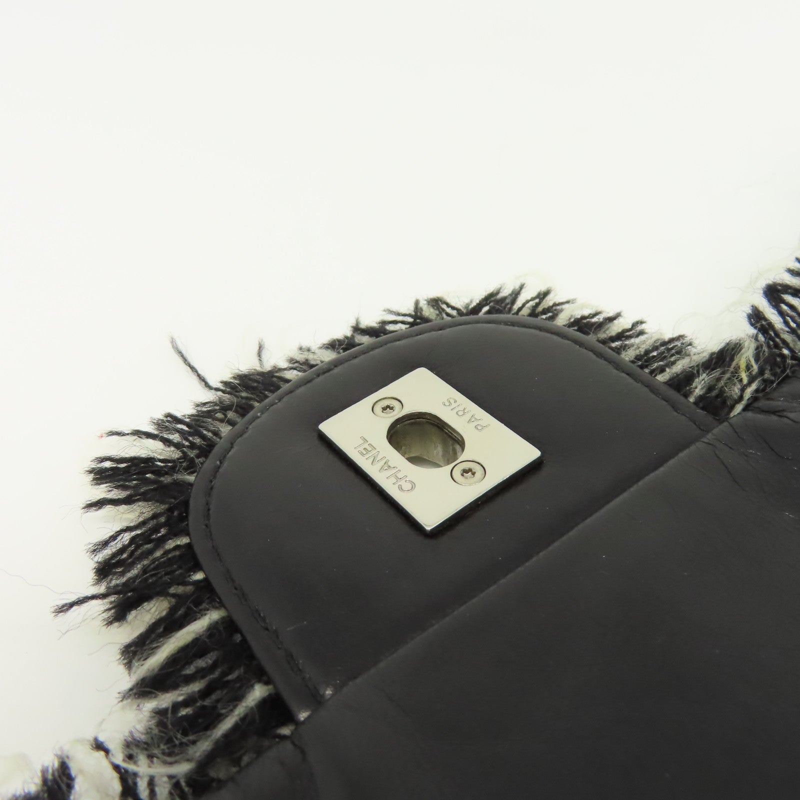 CHANEL 牛皮皮革Chain Shoulder Bag銀扣鏈帶肩背袋黑色