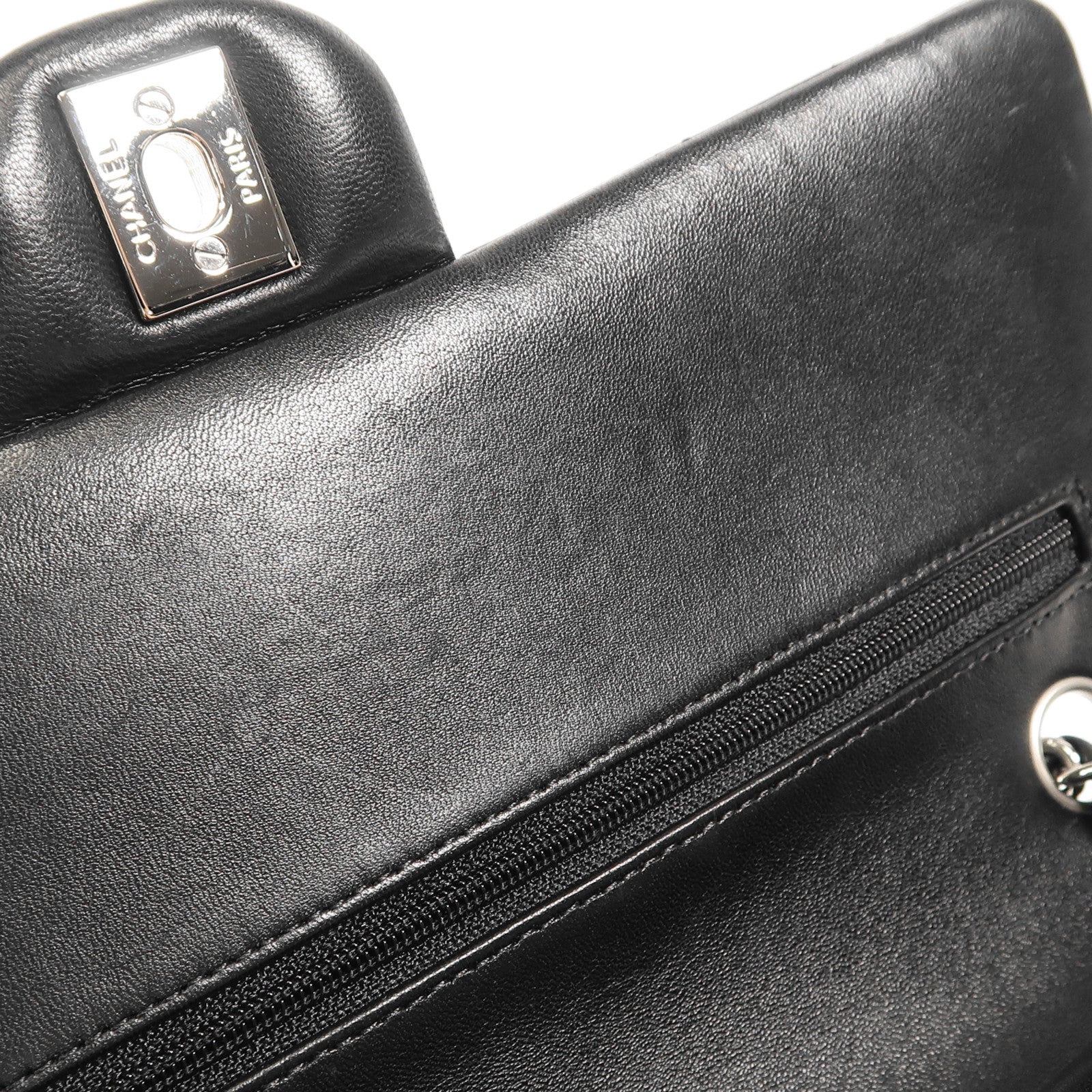 CHANEL 羊皮皮革Classic 25銀扣鏈帶肩背袋