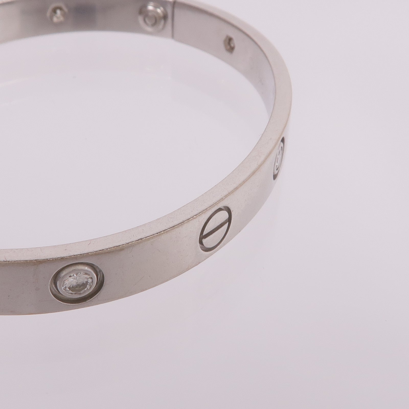 CARTIER 18K白金Love Bracelet 6 Diamonds鑽石手鐲Cartier#16