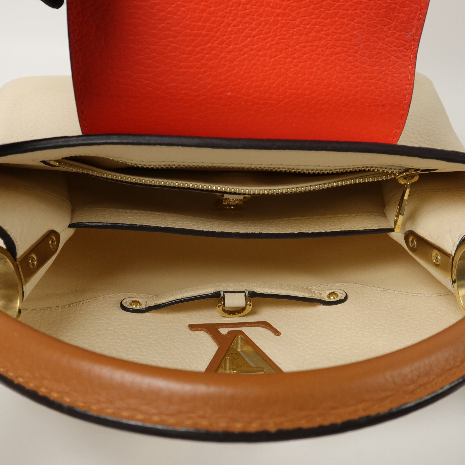 LOUIS VUITTON 牛皮皮革Capucines BB手挽肩背兩用袋