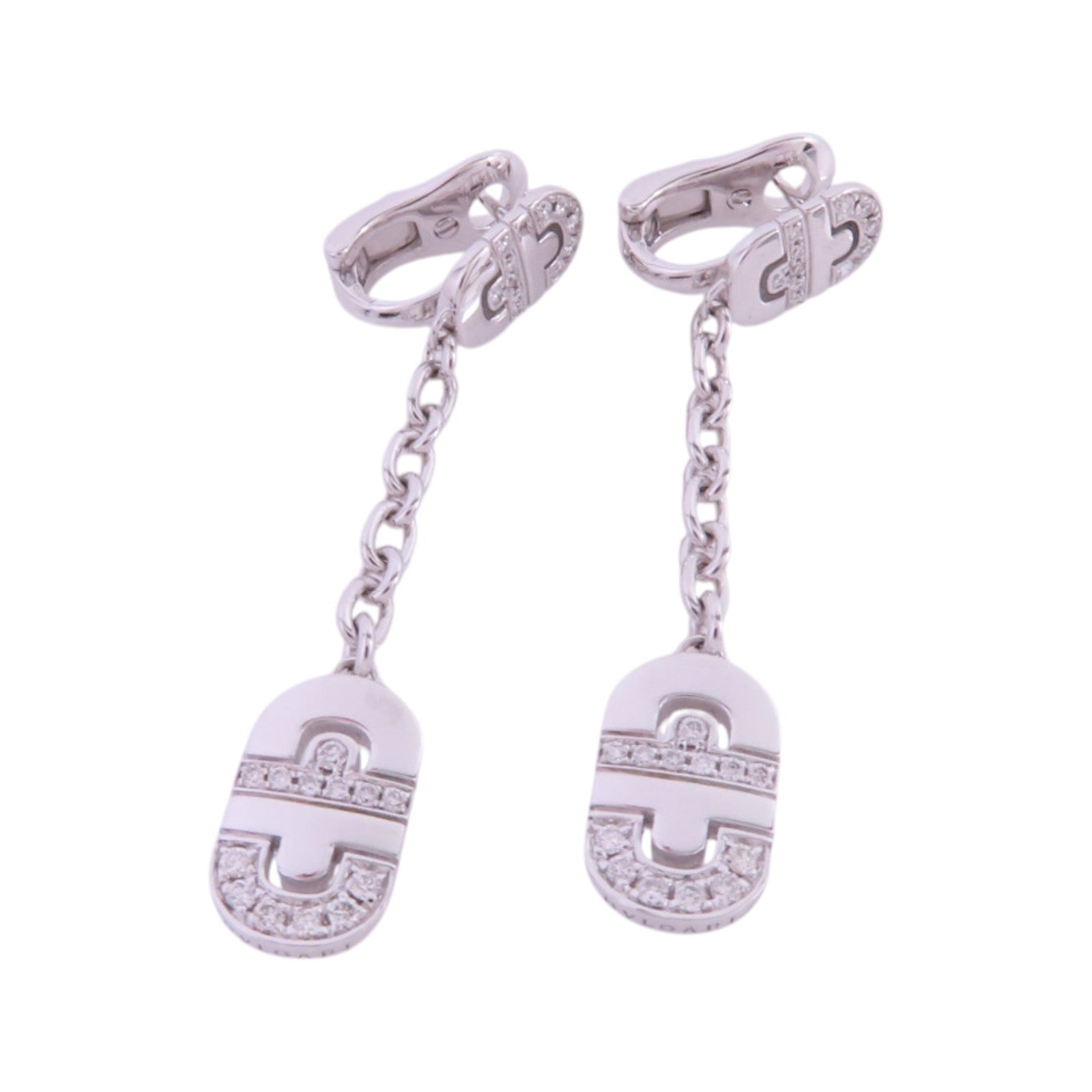 BVLGARI 18K白金Parentesi Pop Diamond Earrings鑽石耳環