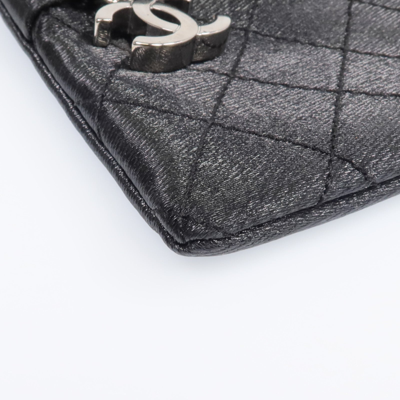 CHANEL 帆布Pouch銀扣手拿包