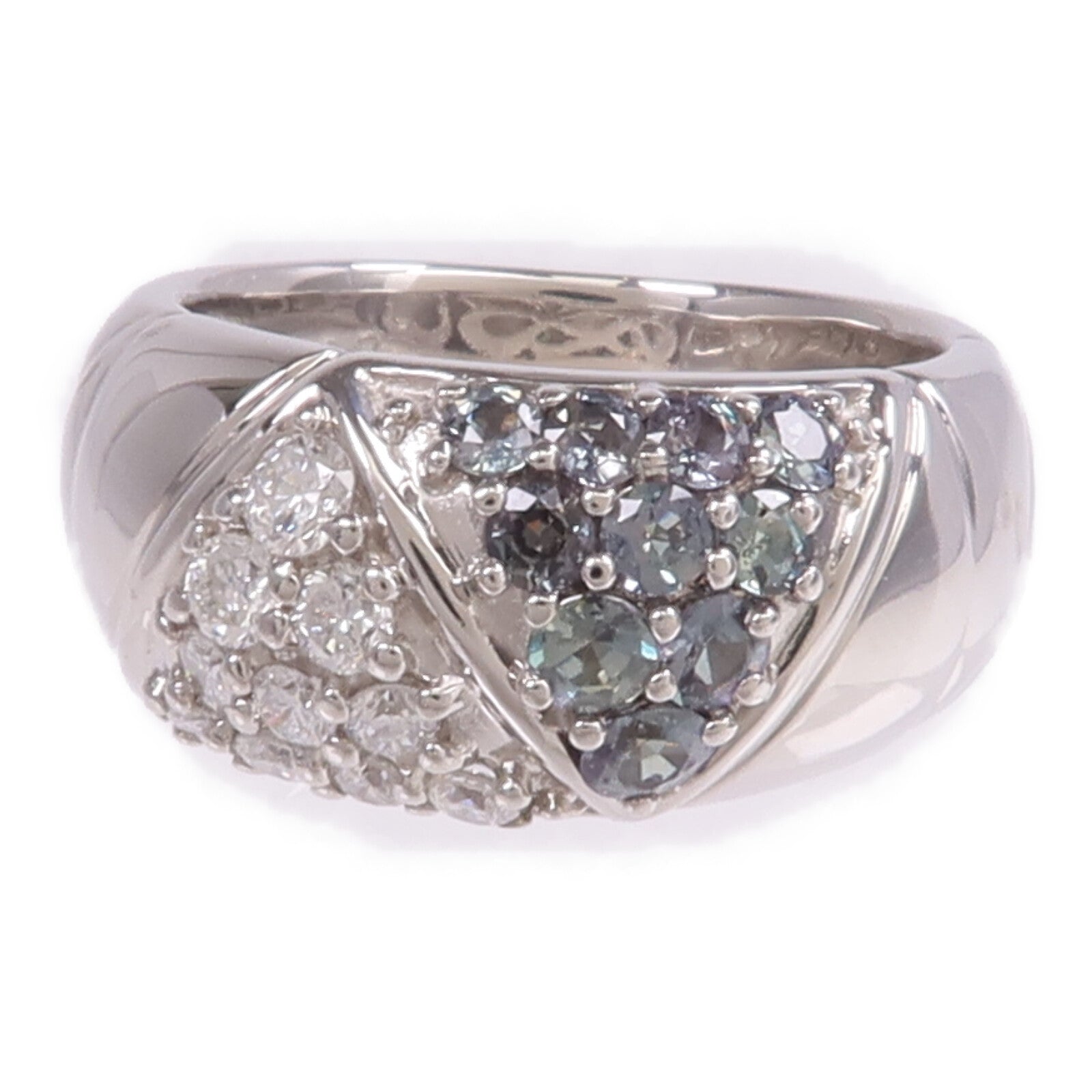 JEWELRY PT900鉑金Alexandrite Diamond Ring亞歷山大石/鑽石戒指US#6.5