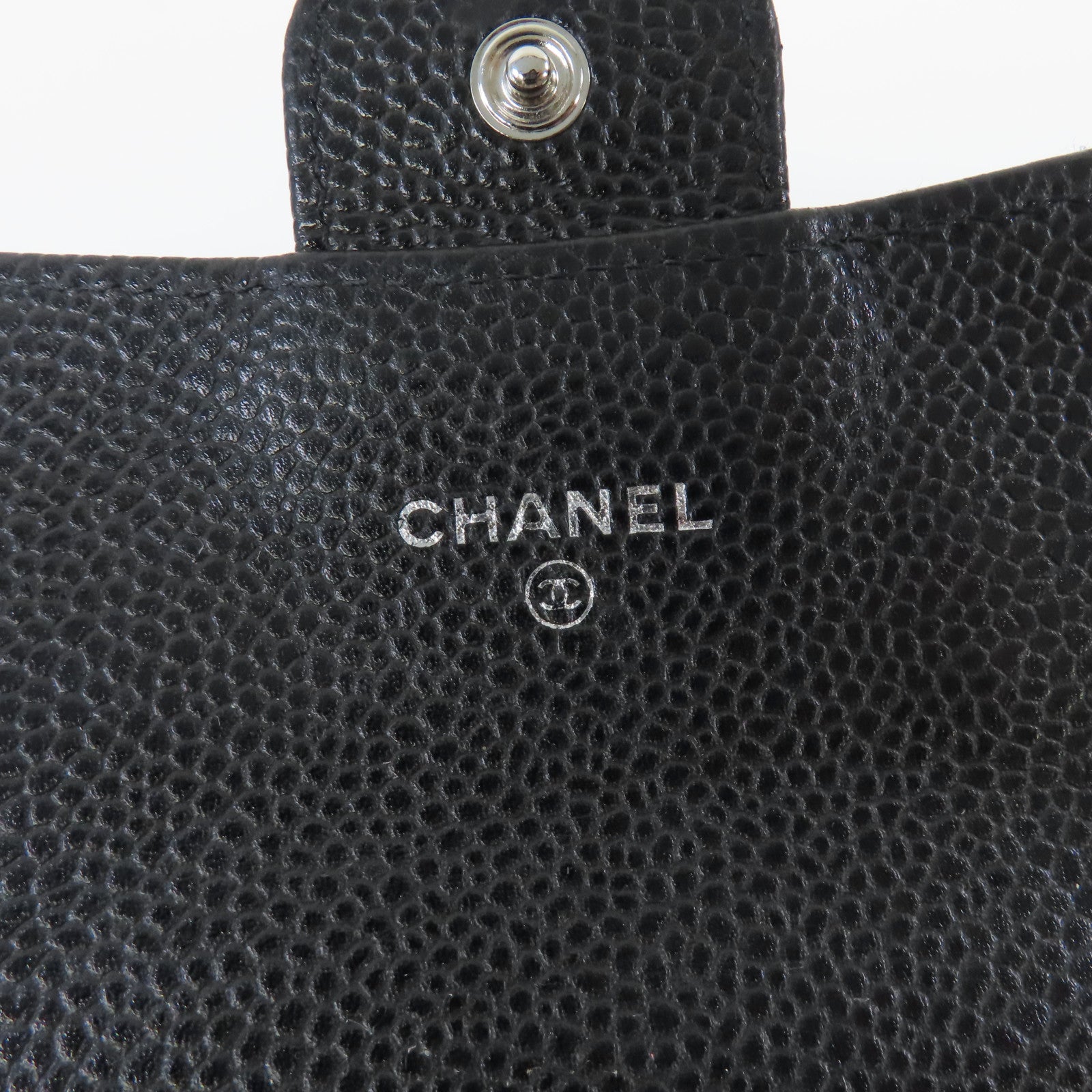 CHANEL 菱格Caviar皮革Long Wallet銀扣長錢包黑色