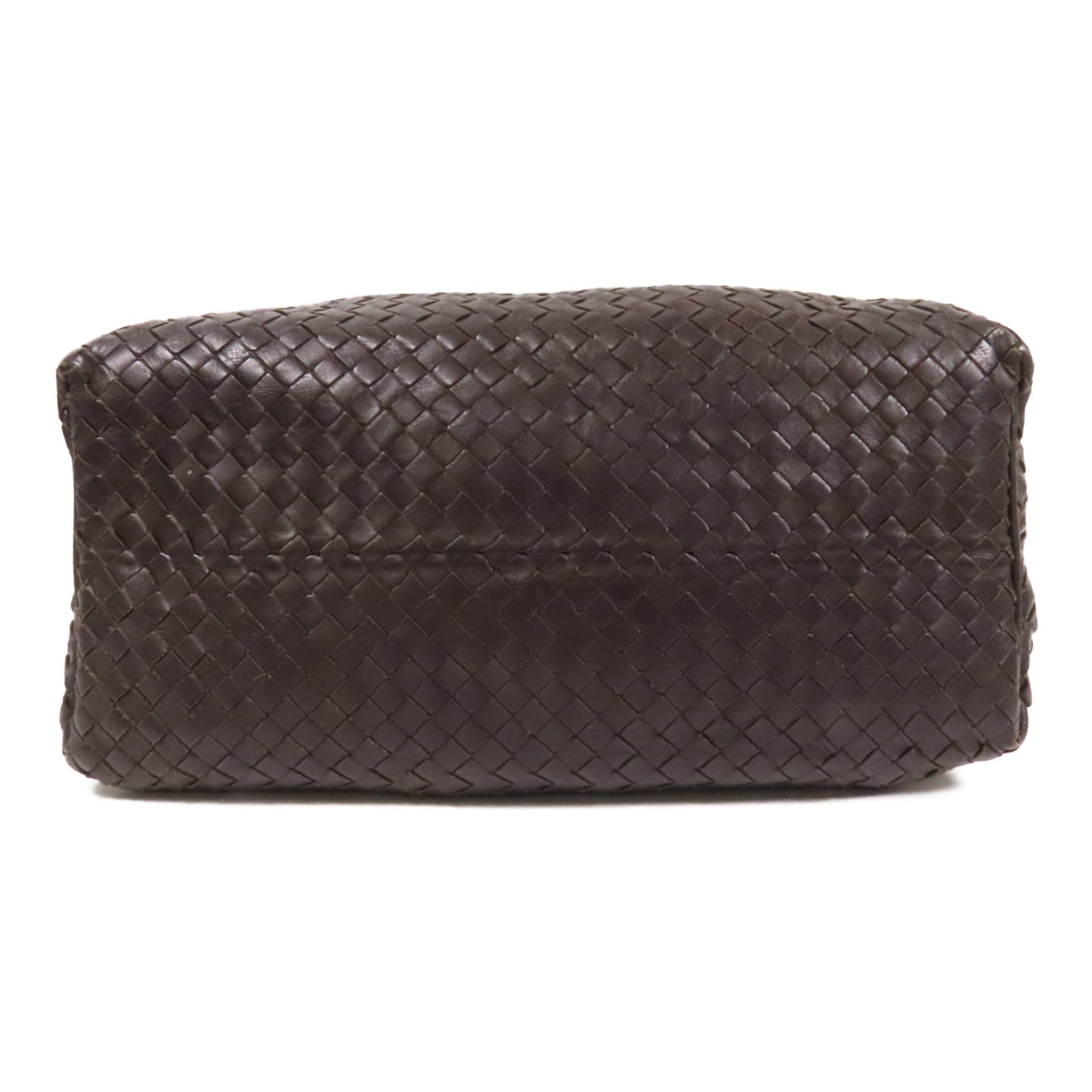 BOTTEGA VENETA 織紋皮革Handle Bag銀扣手挽袋黑色
