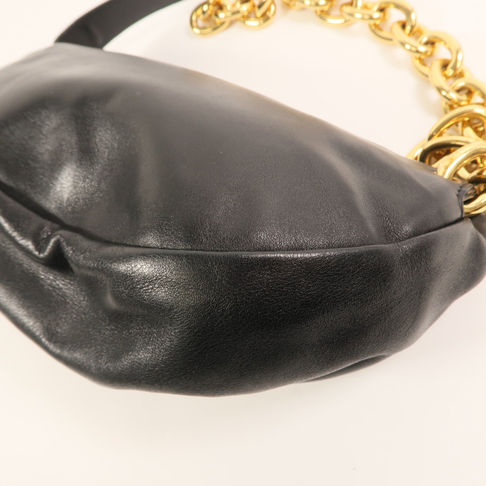 BOTTEGA VENETA 羊皮皮革Belt Chain Shoulder金扣鏈帶肩背袋