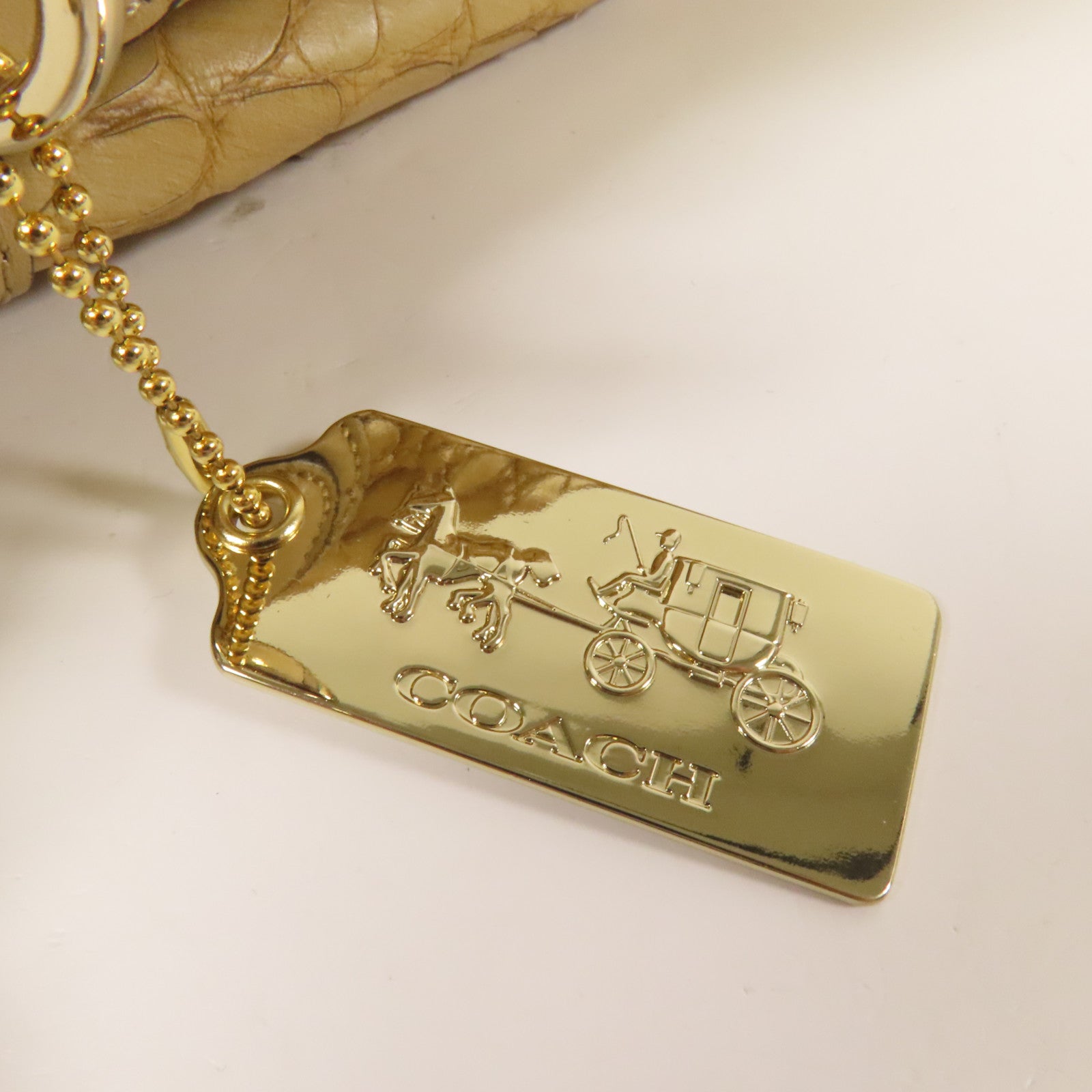 COACH 牛皮皮革2way Shoulder Bag金扣手挽肩背兩用袋