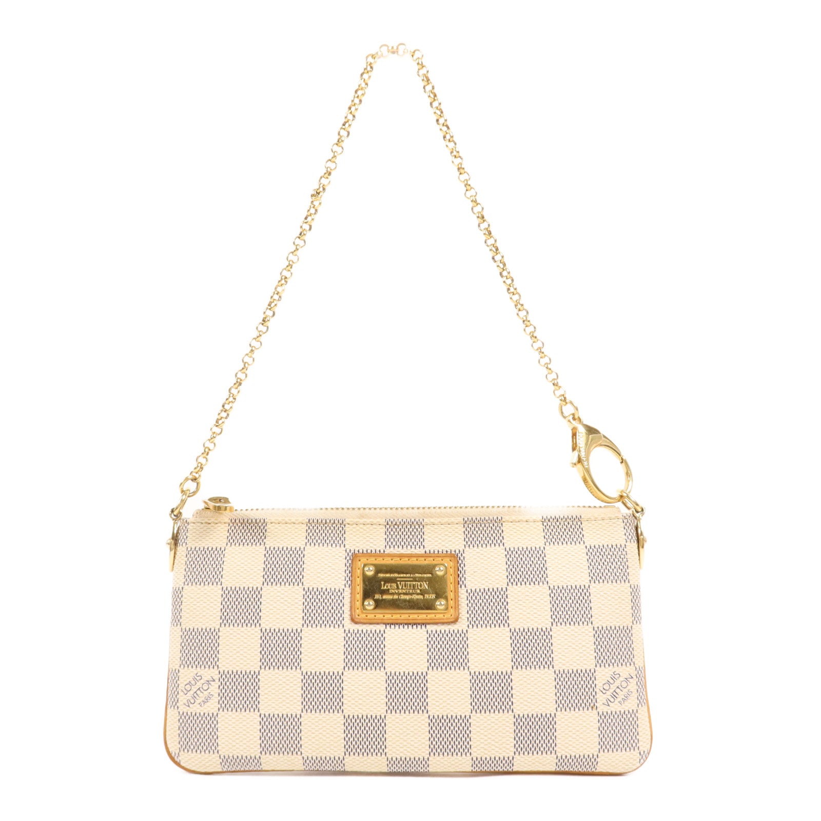 LOUIS VUITTON Damier Azur Pochette Mira金扣手拿包