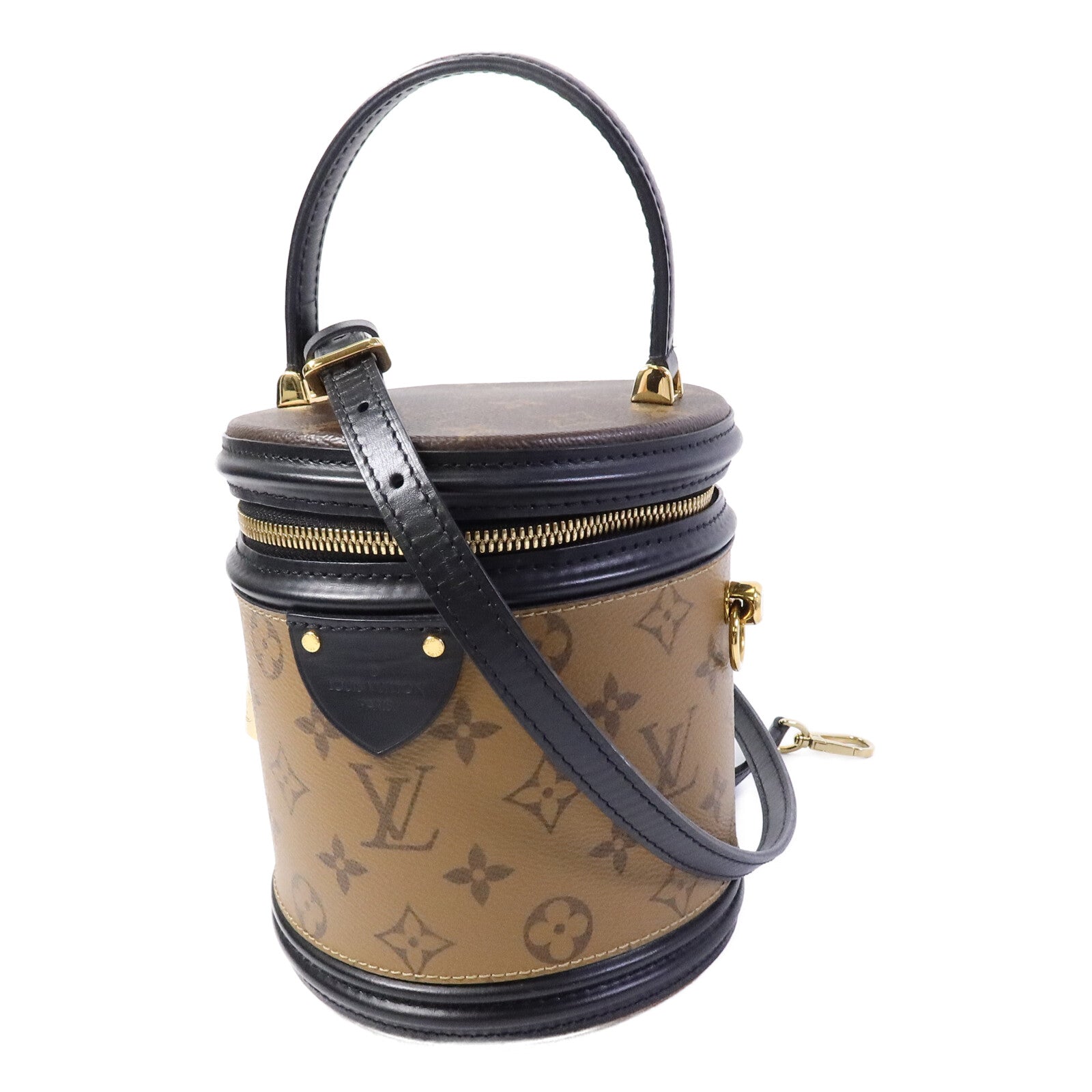 LOUIS VUITTON Monogram Reverse Cannes金扣手挽肩背兩用袋