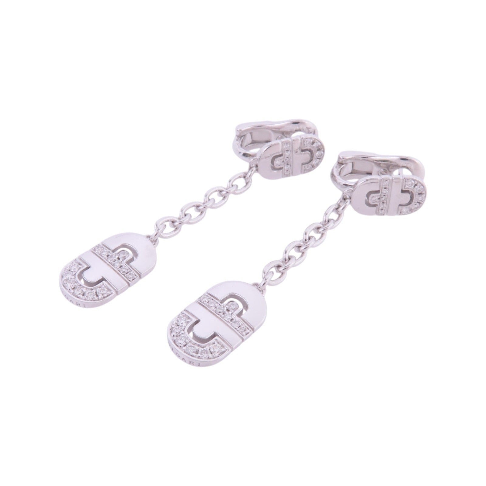 BVLGARI 【激減優惠】18K白金Parentesi Pop Diamond Earrings鑽石耳環