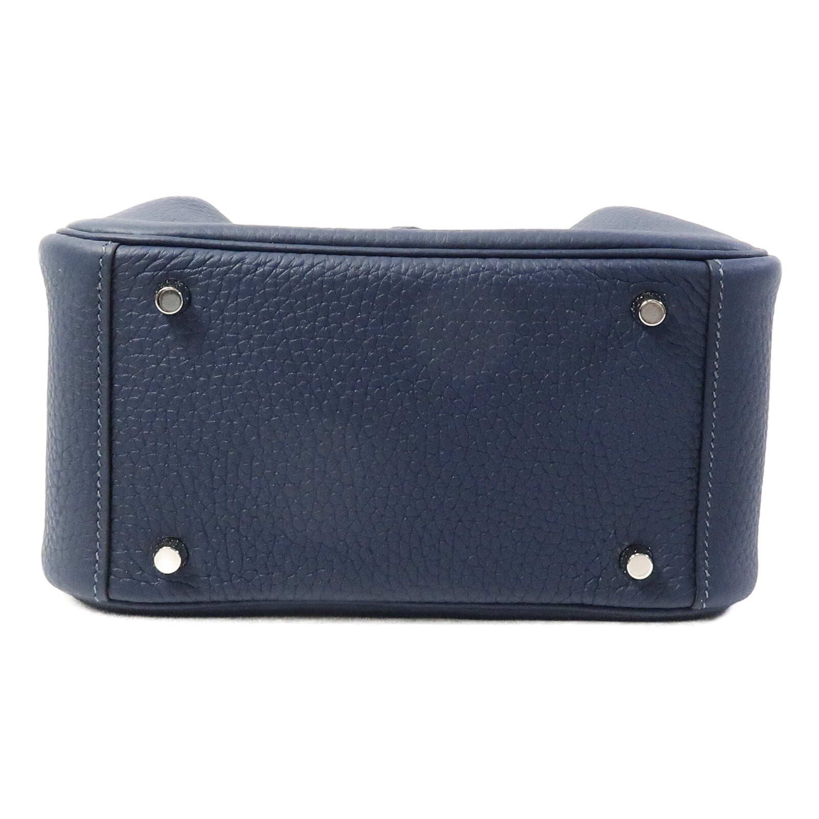 HERMES Clemence皮革Mini Lindy手挽肩背兩用袋Bleu De Prusse