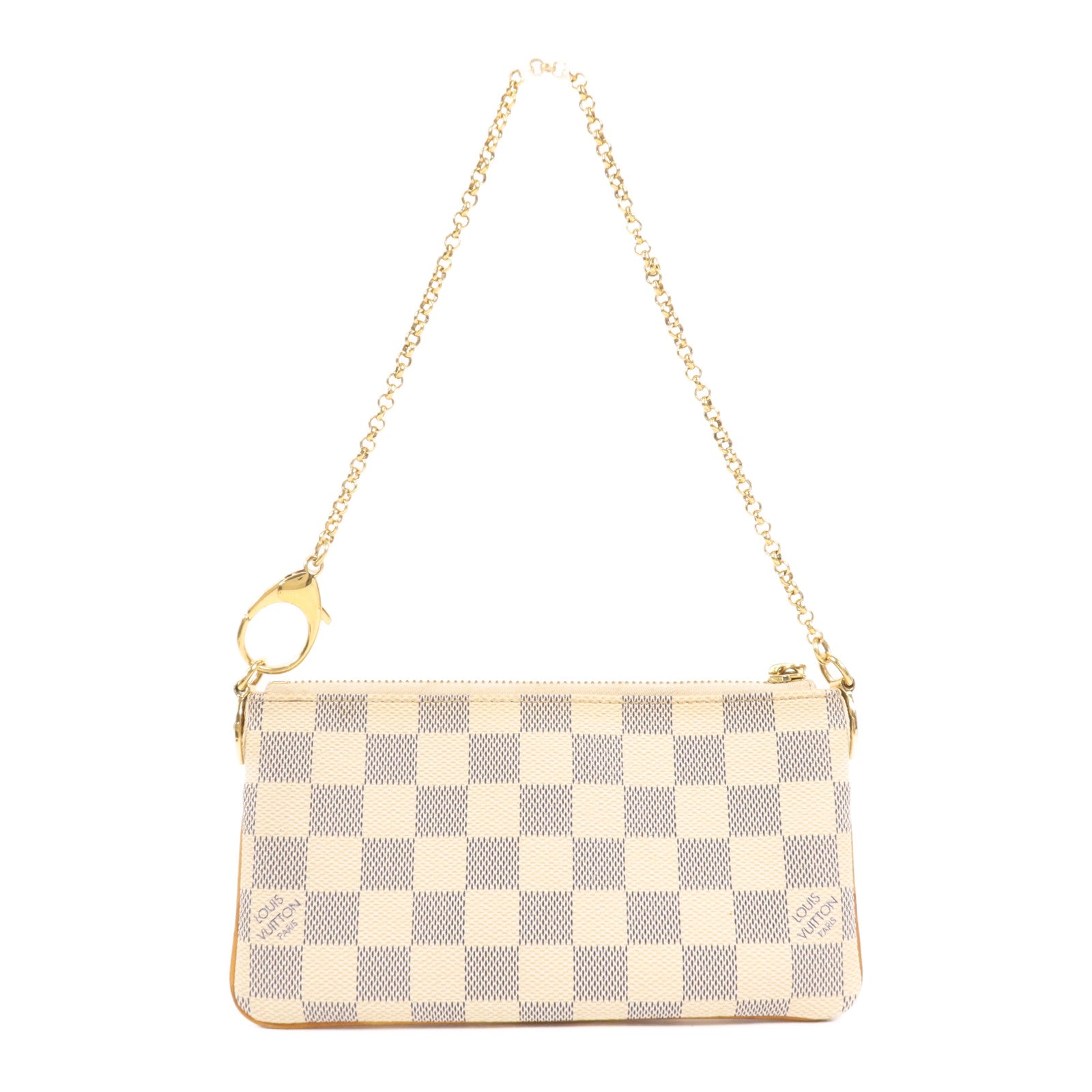LOUIS VUITTON Damier Azur Pochette Mira金扣手拿包