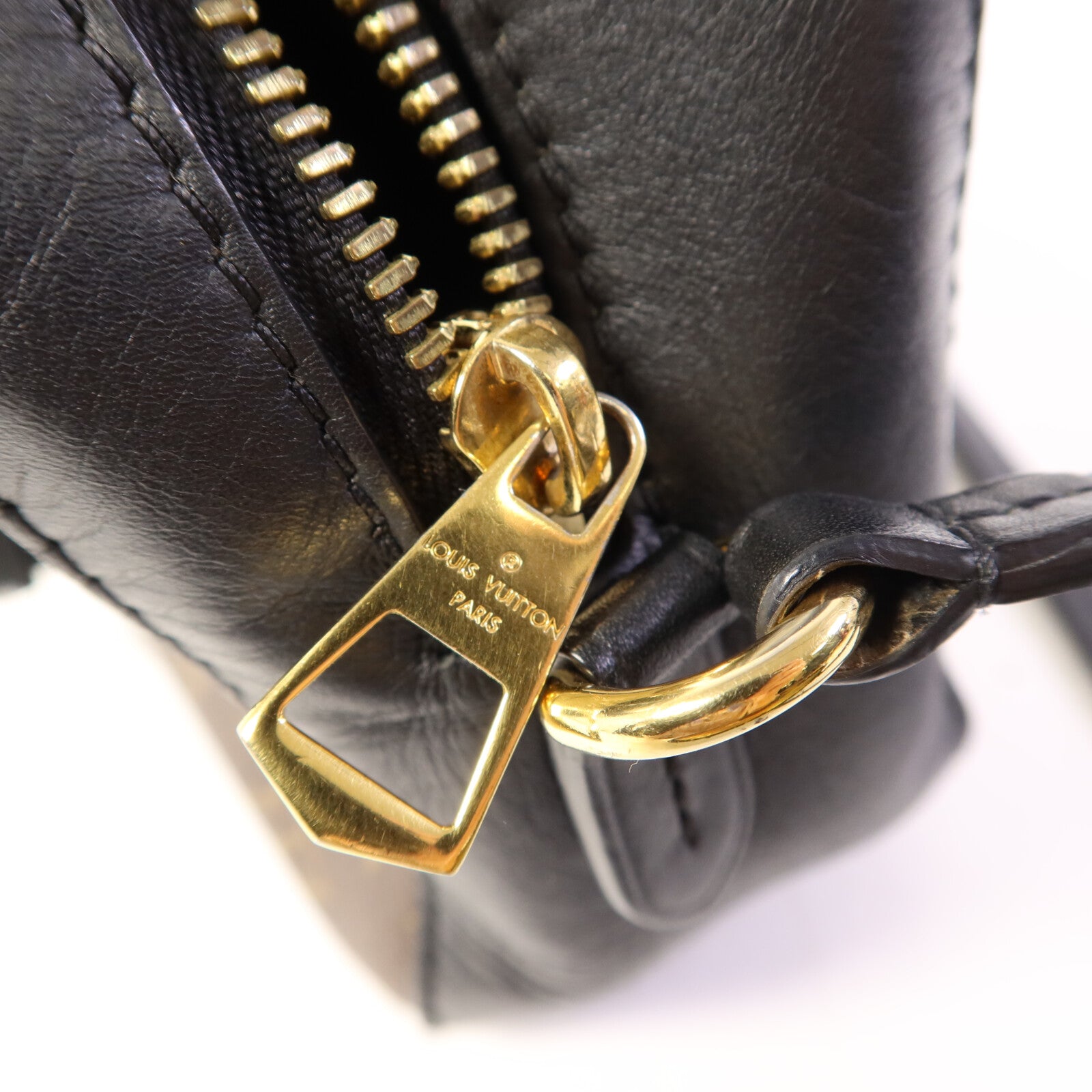 LOUIS VUITTON Monogram Saintonge金扣手挽袋棕色