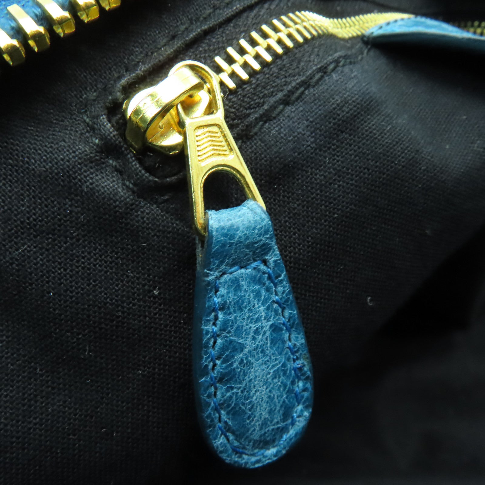 BALENCIAGA 牛皮皮革Giant City金扣手挽肩背兩用袋藍色