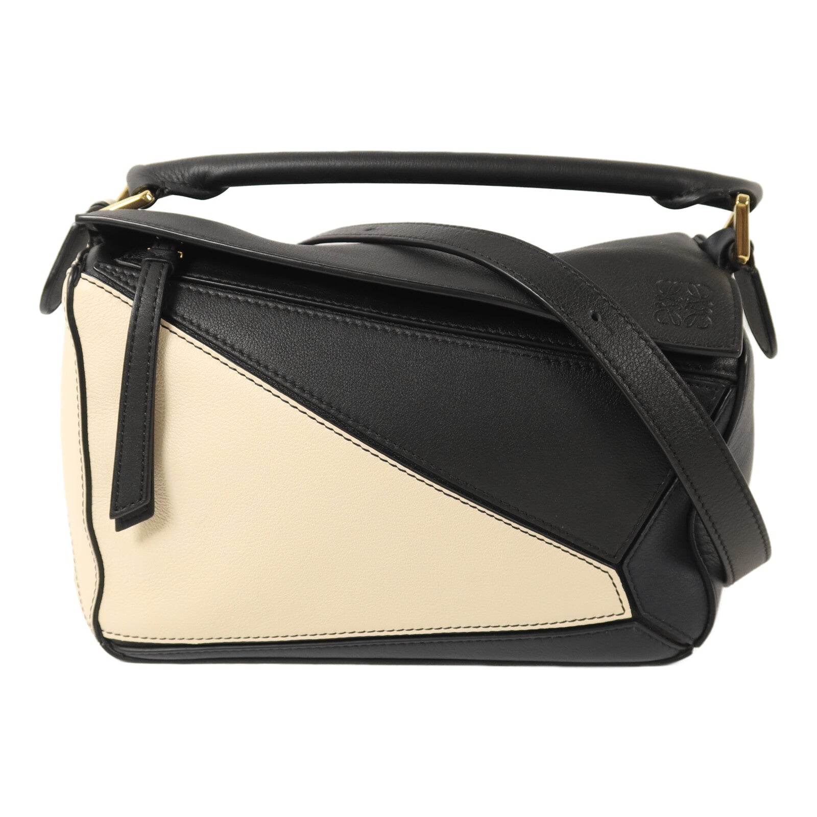 LOEWE 牛皮皮革Puzzle Small金扣手挽肩背兩用袋