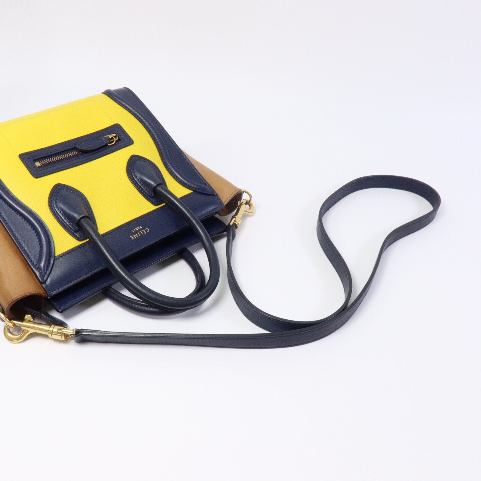 CELINE 牛皮皮革Nano Luggage手挽肩背兩用袋