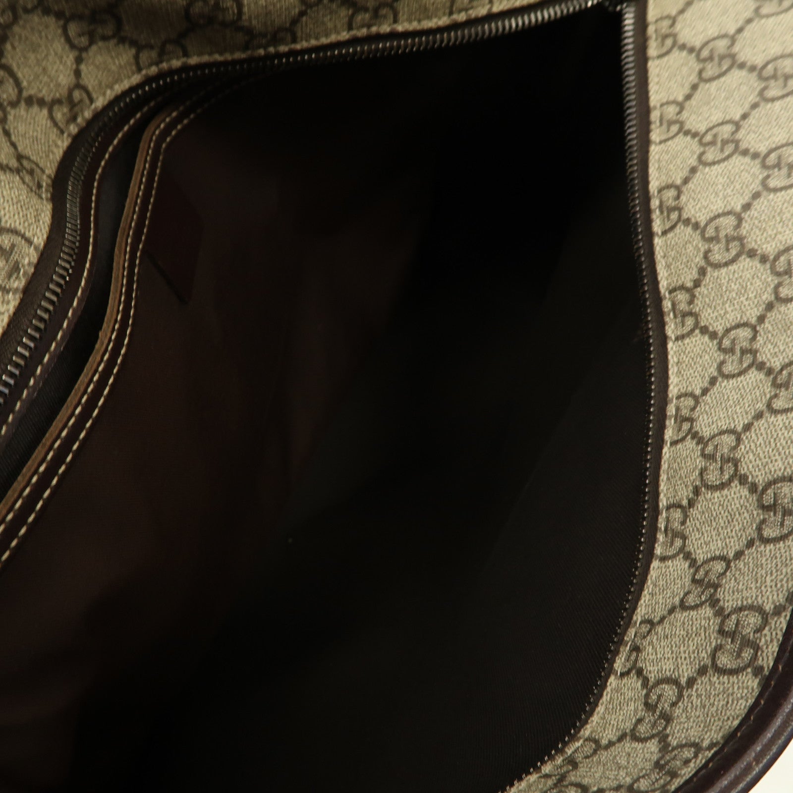 GUCCI 塗層帆布Tote Bag銀扣手挽袋棕色