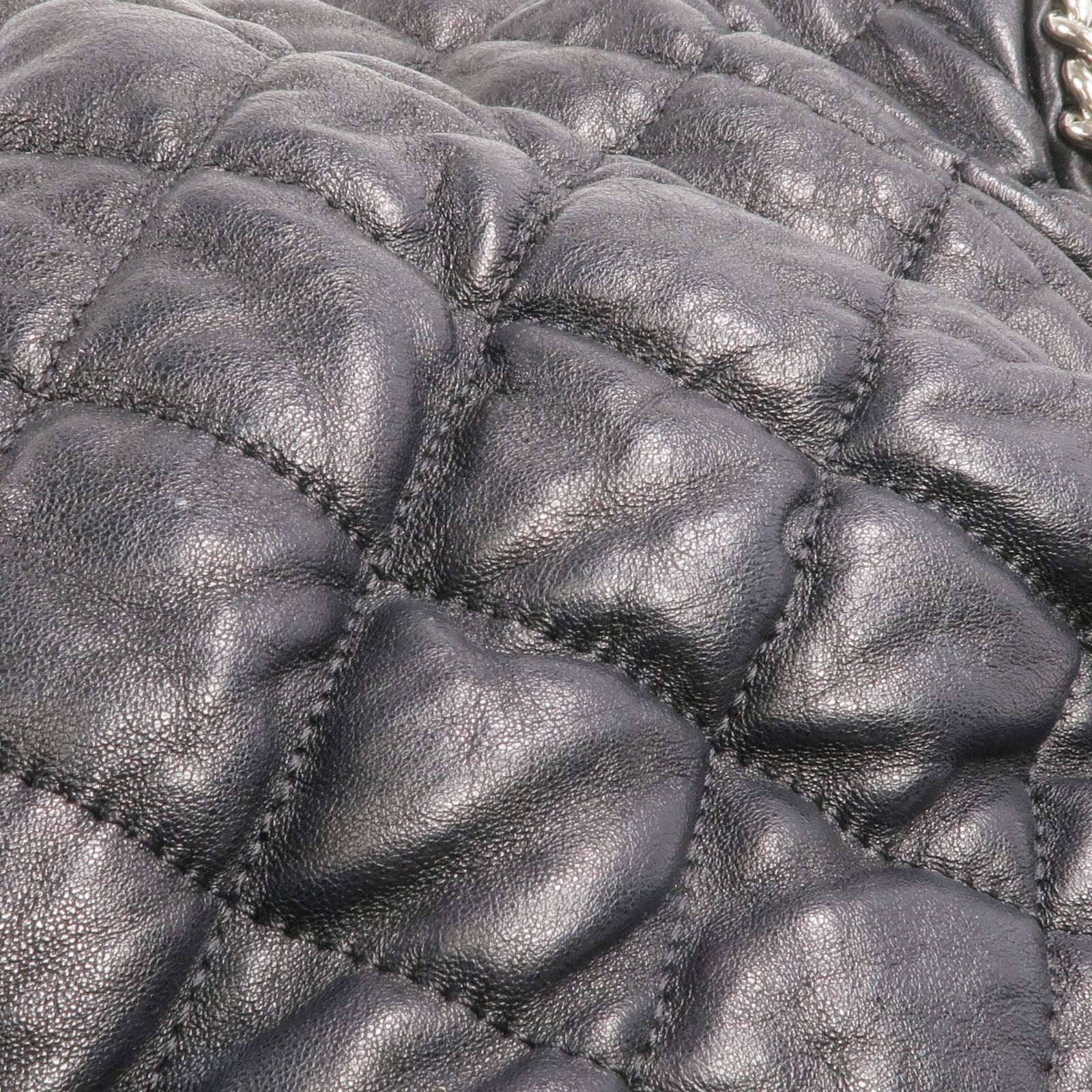 CHANEL 牛皮皮革Shoulder Bag銀扣鏈帶肩背袋