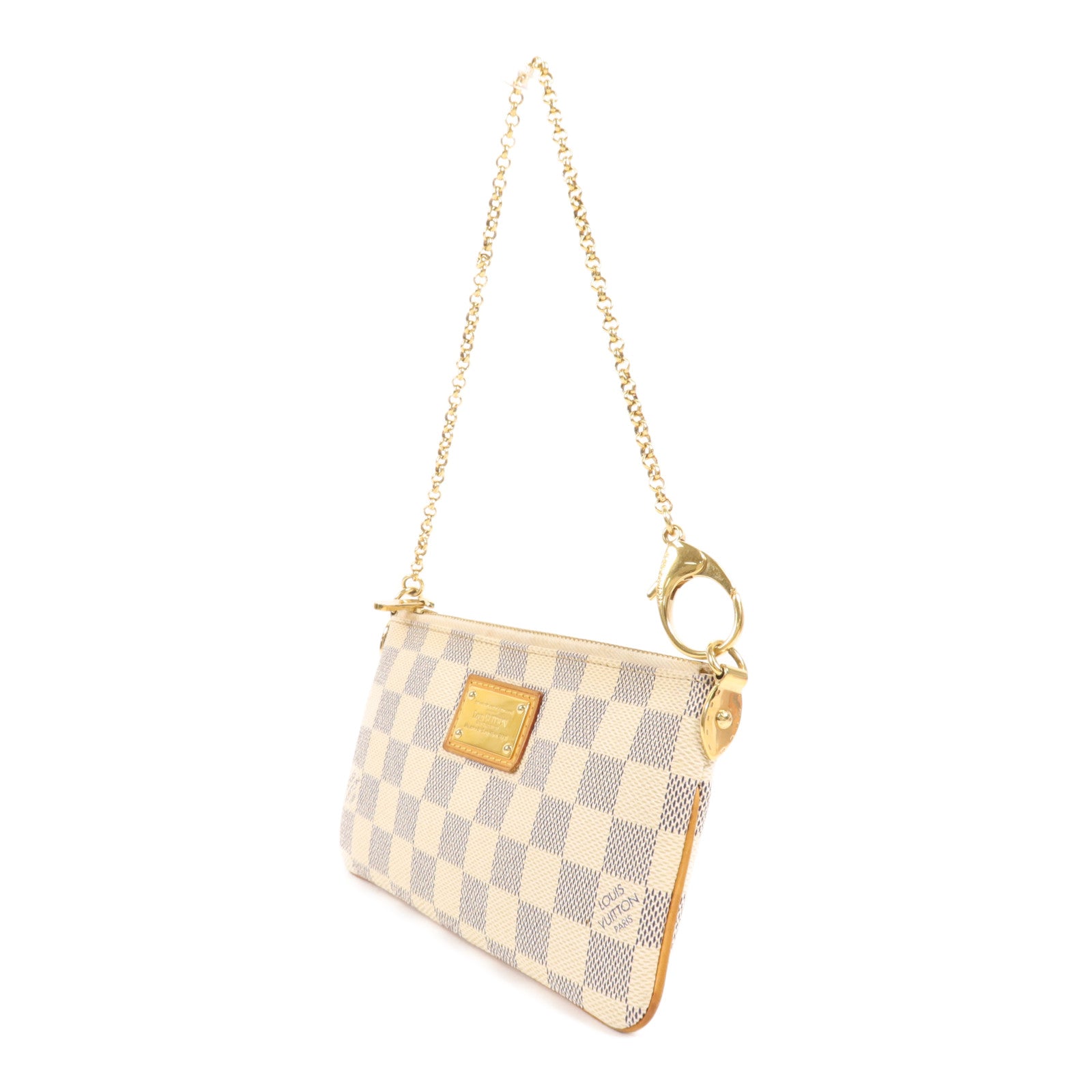 LOUIS VUITTON Damier Azur Pochette Mira金扣手拿包