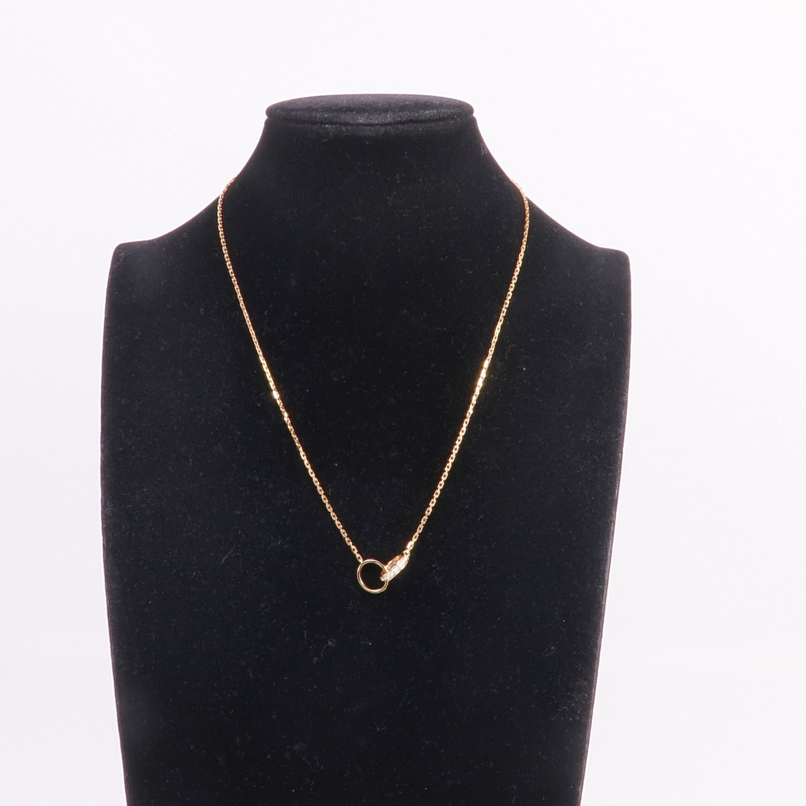 CARTIER 18K玫瑰金Love Pendant Half-Paved鑽石項鍊