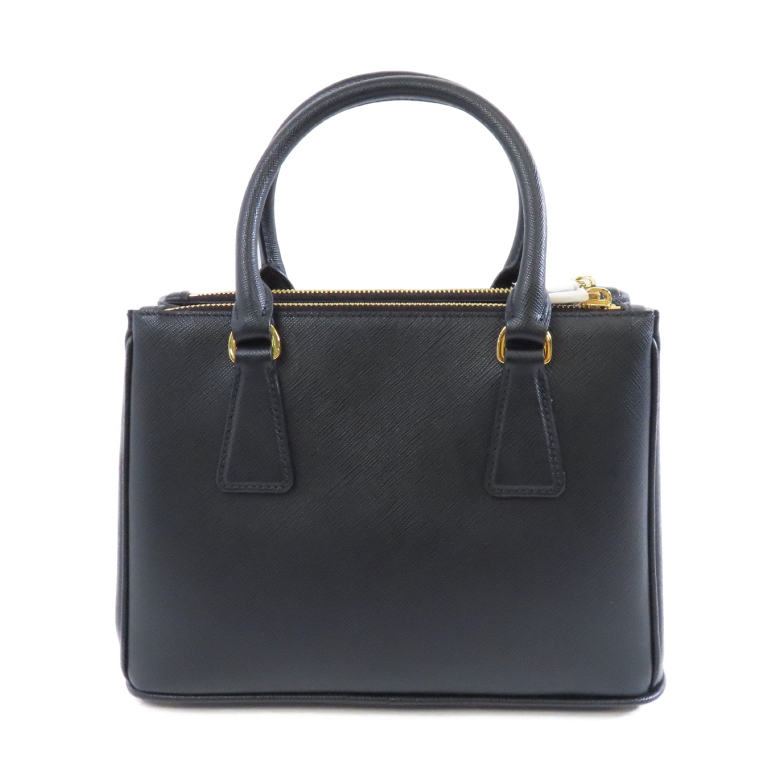 PRADA Saffiano皮革2way Shoulder Bag金扣手挽肩背兩用袋黑色