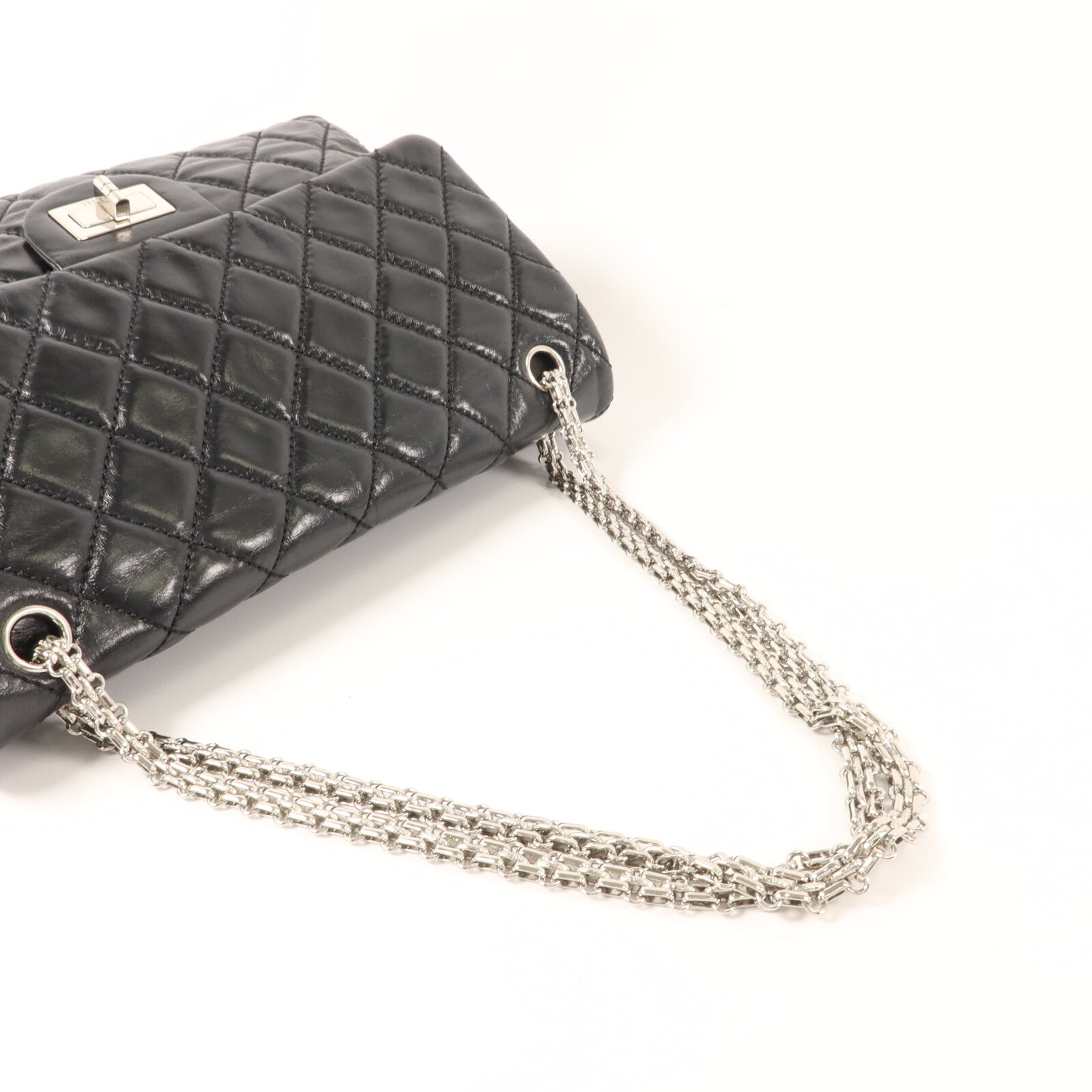 CHANEL 牛皮皮革2.55鏈帶肩背袋