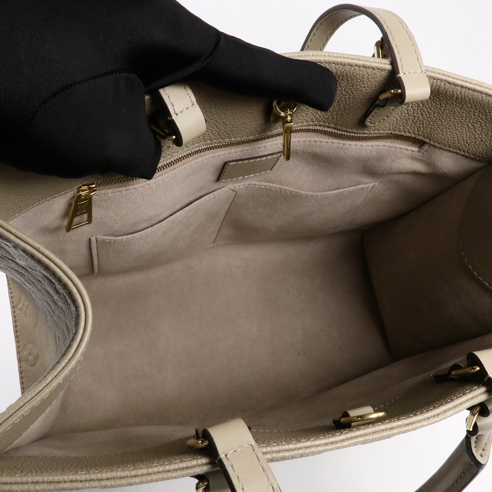 LOUIS VUITTON Monogram Empreinte On The Go MM金扣手挽肩背兩用袋