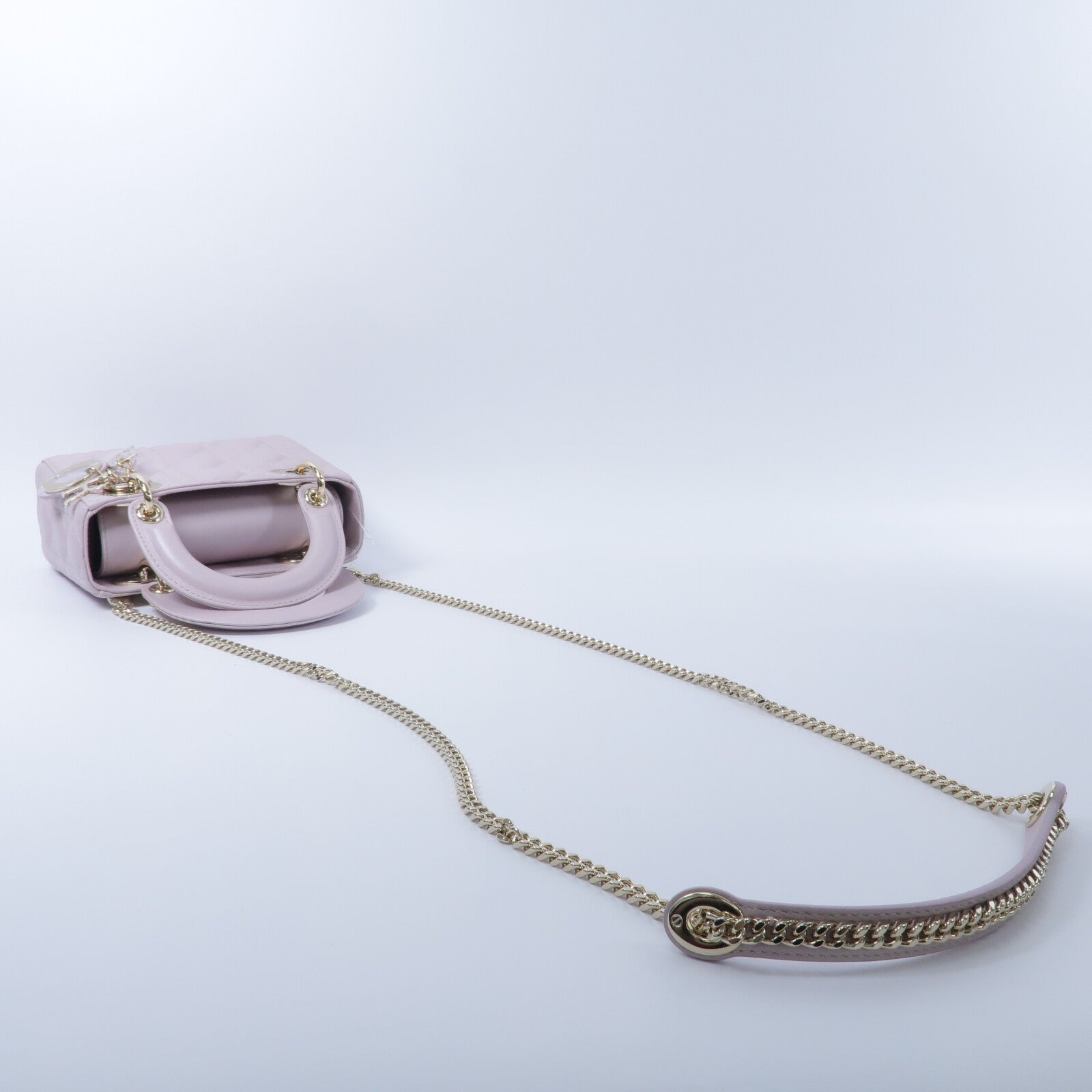 Dior 羊皮皮革Lady Dior Mini手挽肩背兩用袋