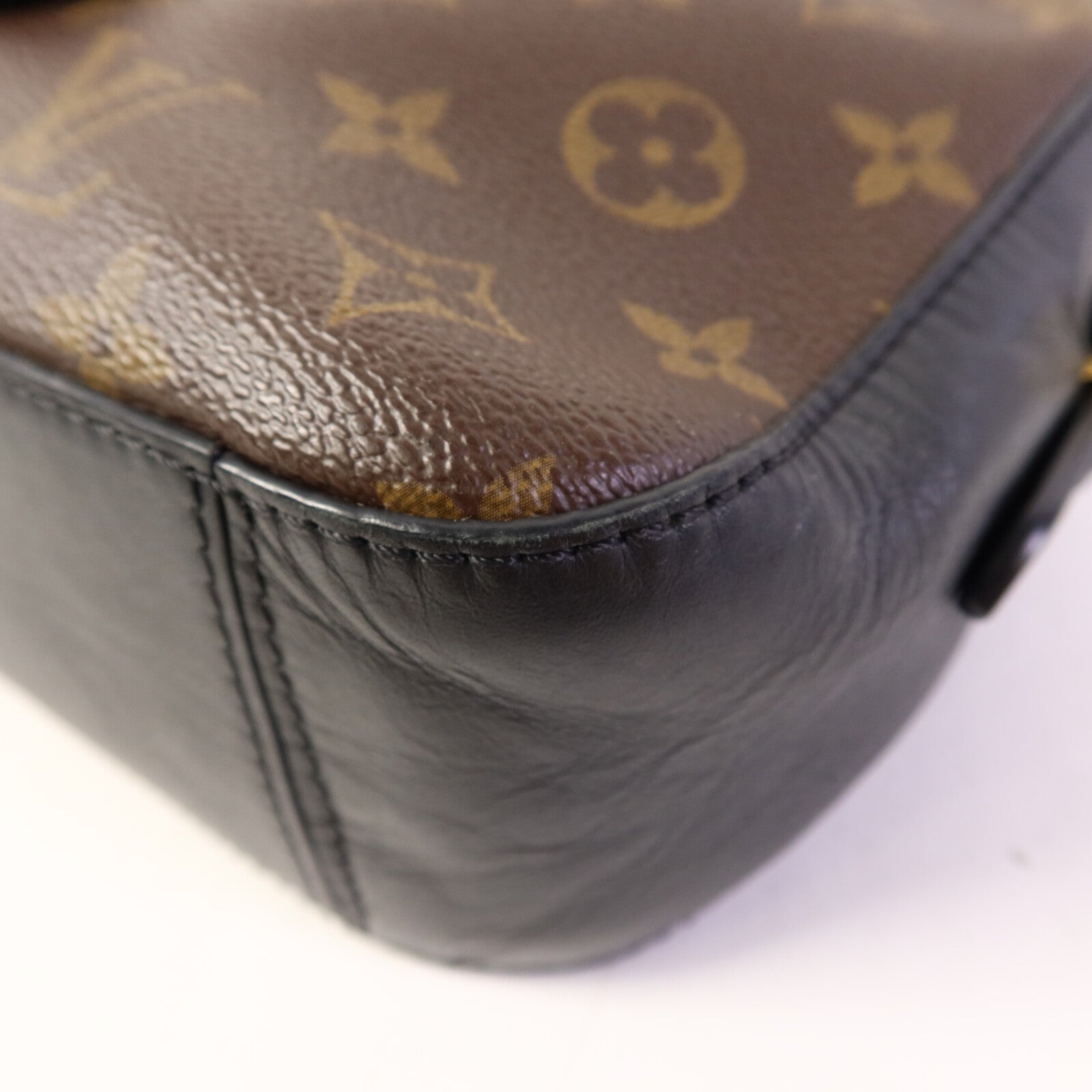 LOUIS VUITTON Monogram Saintonge金扣手挽袋棕色