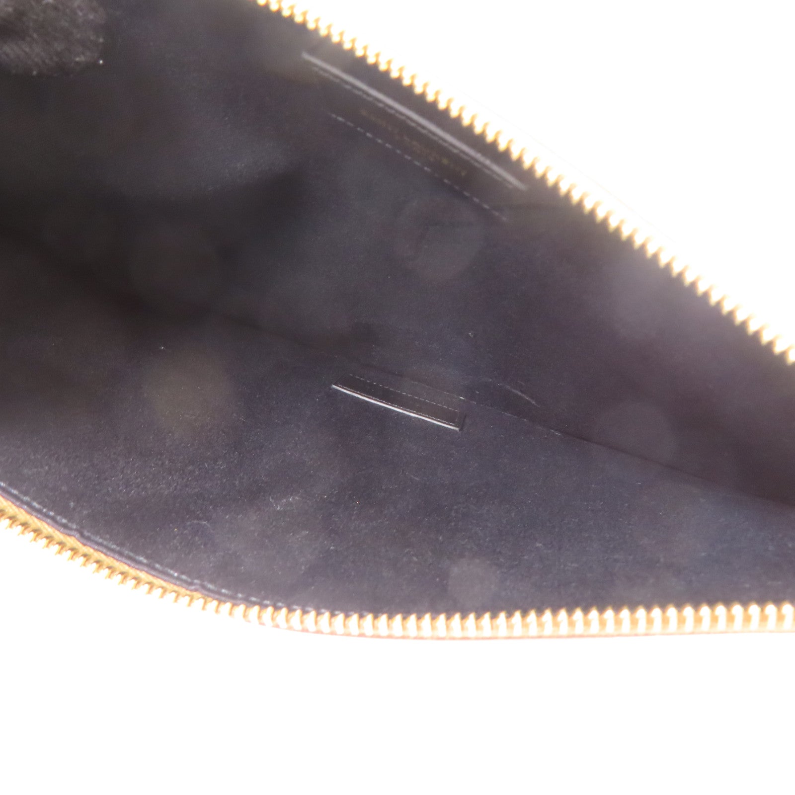SAINT LAURENT 麂皮皮革Clutch金扣手拿包淺啡色