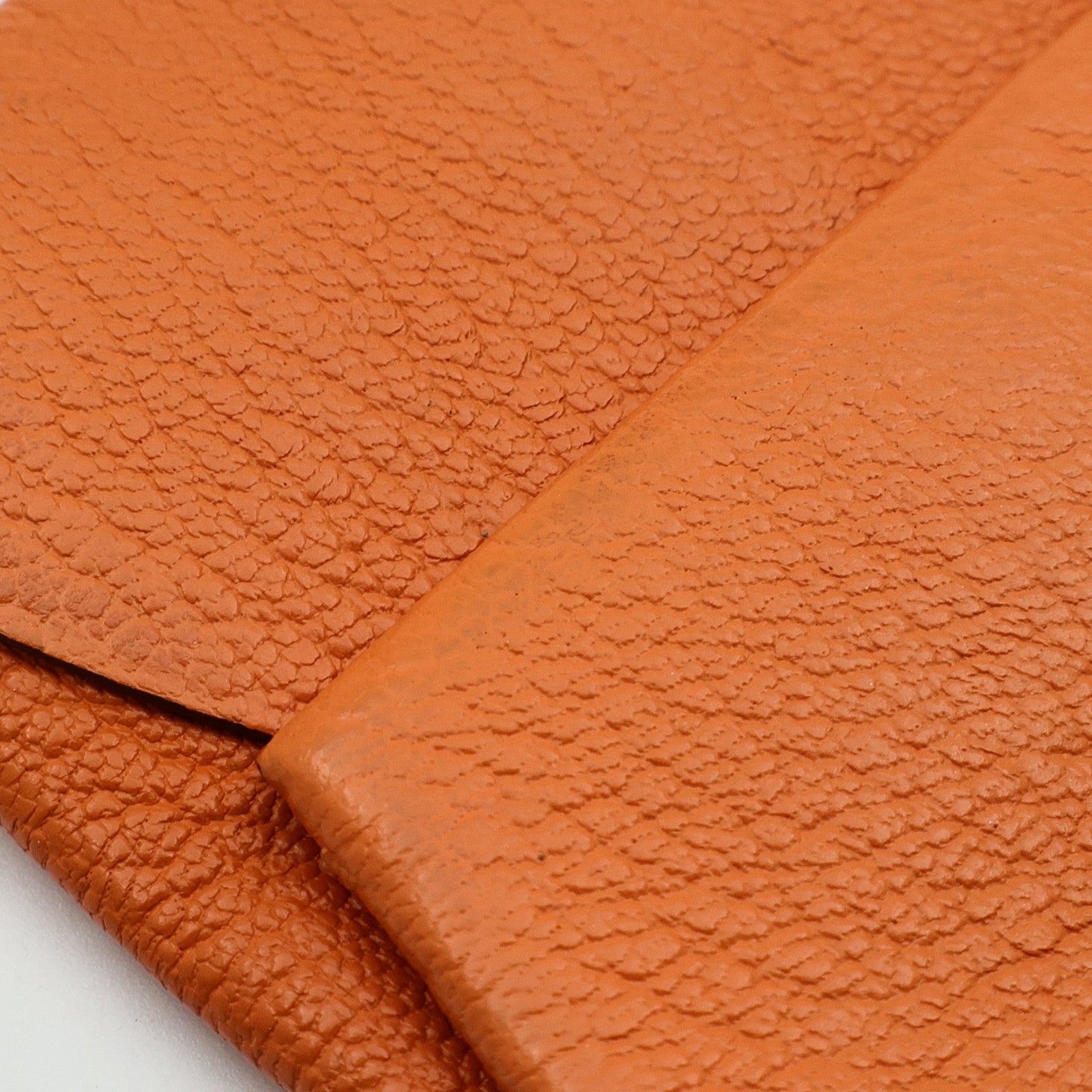 HERMES Chevre皮革Bastia Coin Case銀扣零錢包Orange