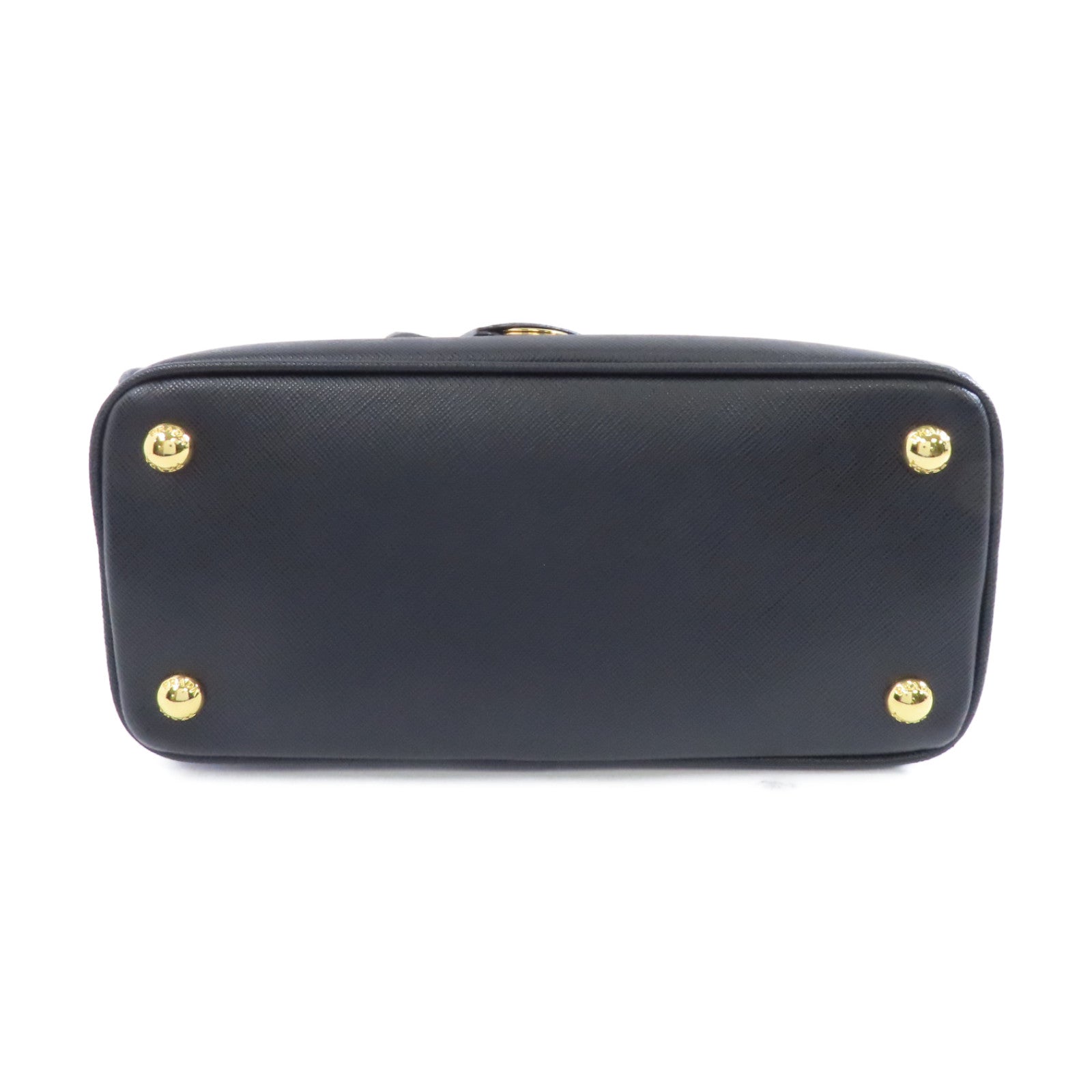 PRADA Saffiano皮革2way Shoulder Bag金扣手挽肩背兩用袋黑色