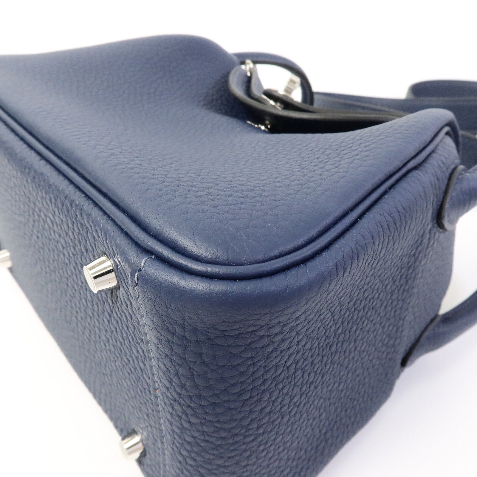 HERMES Clemence皮革Mini Lindy手挽肩背兩用袋Bleu De Prusse