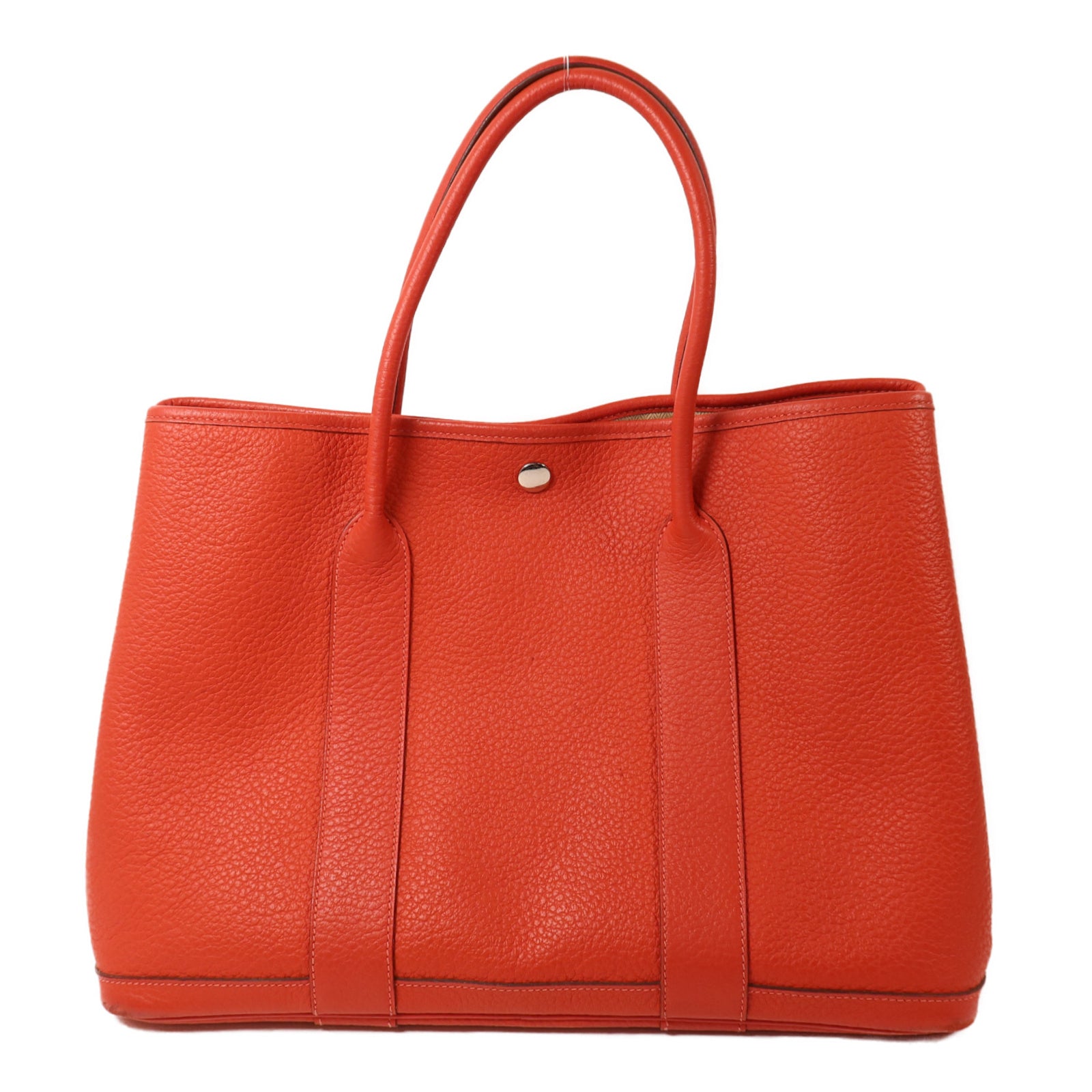HERMES Clemence皮革Garden Party PM手挽袋Rouge Tomate