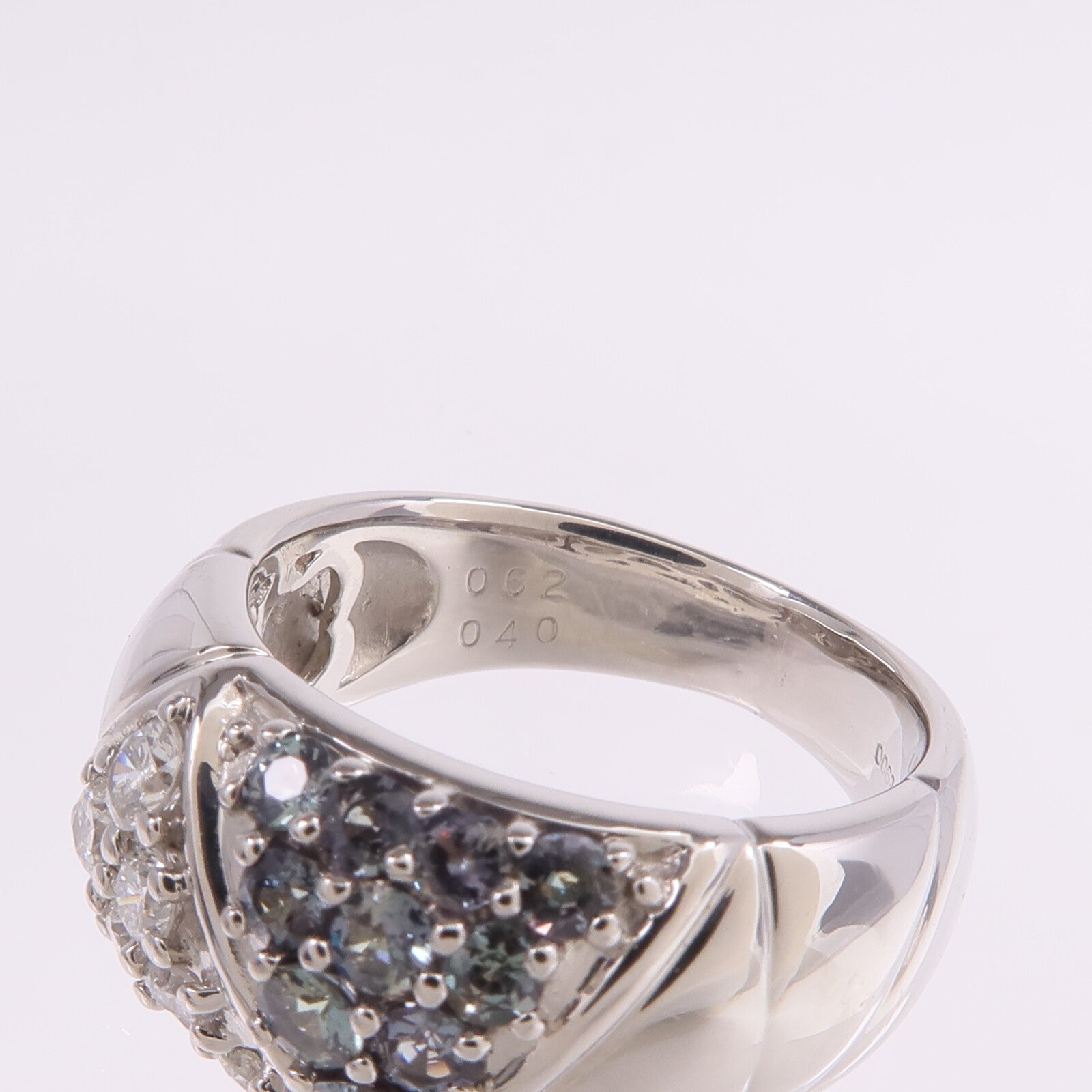JEWELRY PT900鉑金Alexandrite Diamond Ring亞歷山大石/鑽石戒指US#6.5
