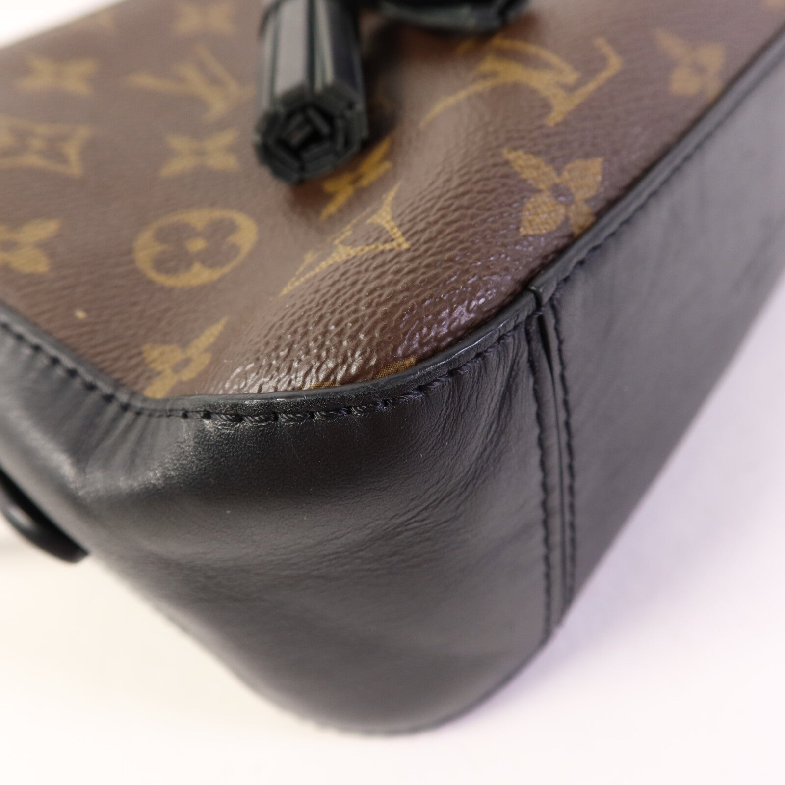 LOUIS VUITTON Monogram Saintonge金扣手挽袋棕色