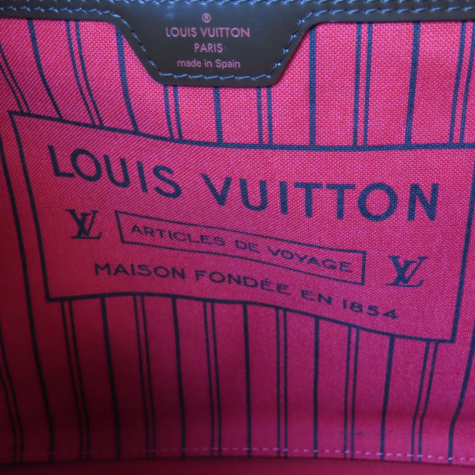 LOUIS VUITTON Damier Neverfull MM金扣肩背袋啡色