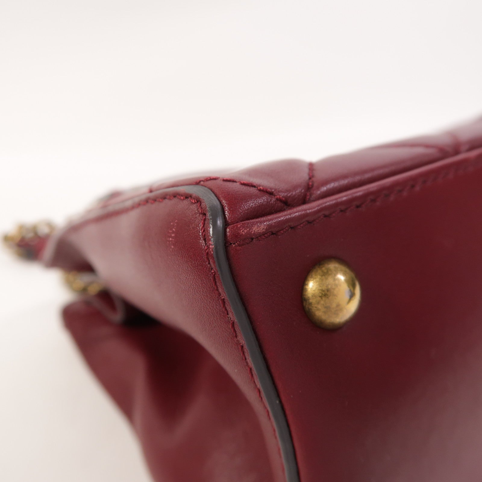 CHANEL 牛皮皮革Chain Shoulder金扣鏈帶肩背袋