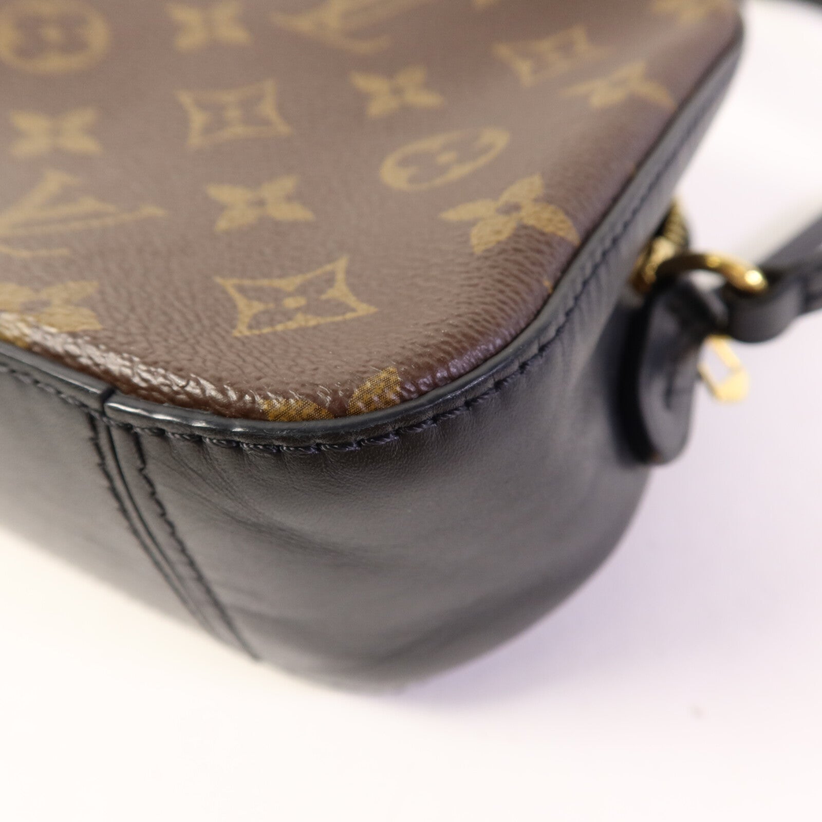 LOUIS VUITTON Monogram Saintonge金扣手挽袋棕色