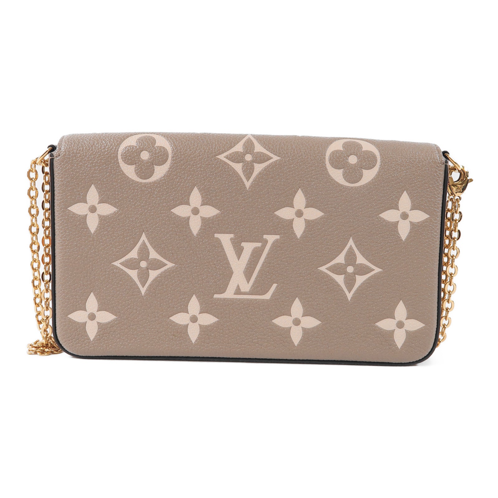 LOUIS VUITTON Monogram Empreinte Felicie Pochette金扣鏈帶肩背袋