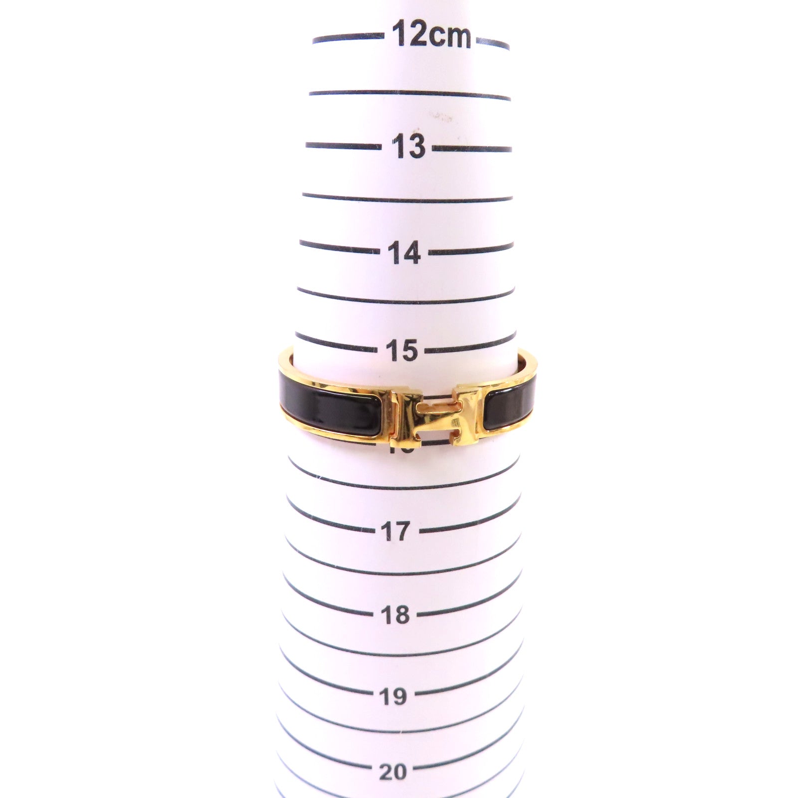 HERMES 金屬/琺瑯Clic-Clac HBracelet金扣手鐲黑色