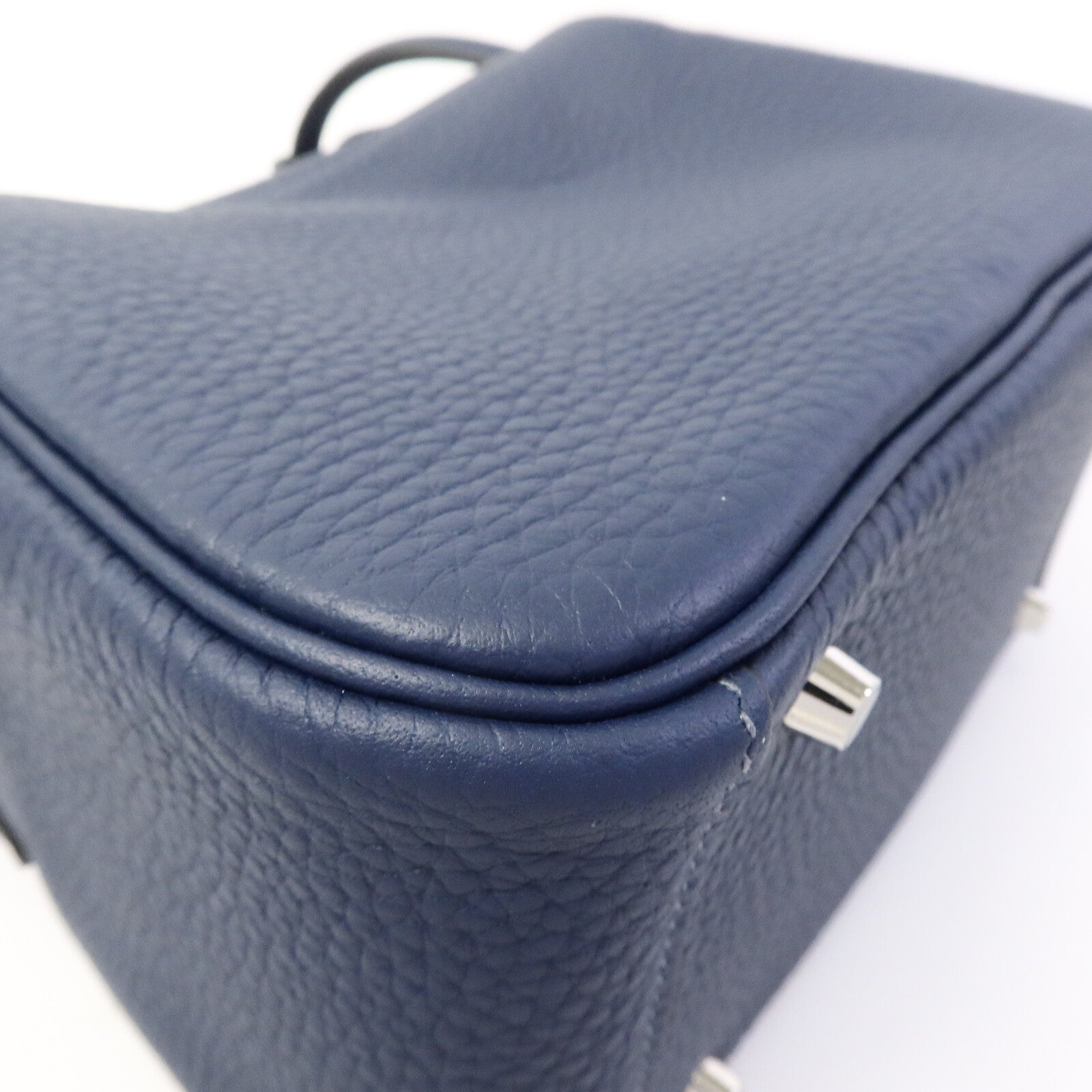 HERMES Clemence皮革Mini Lindy手挽肩背兩用袋Bleu De Prusse
